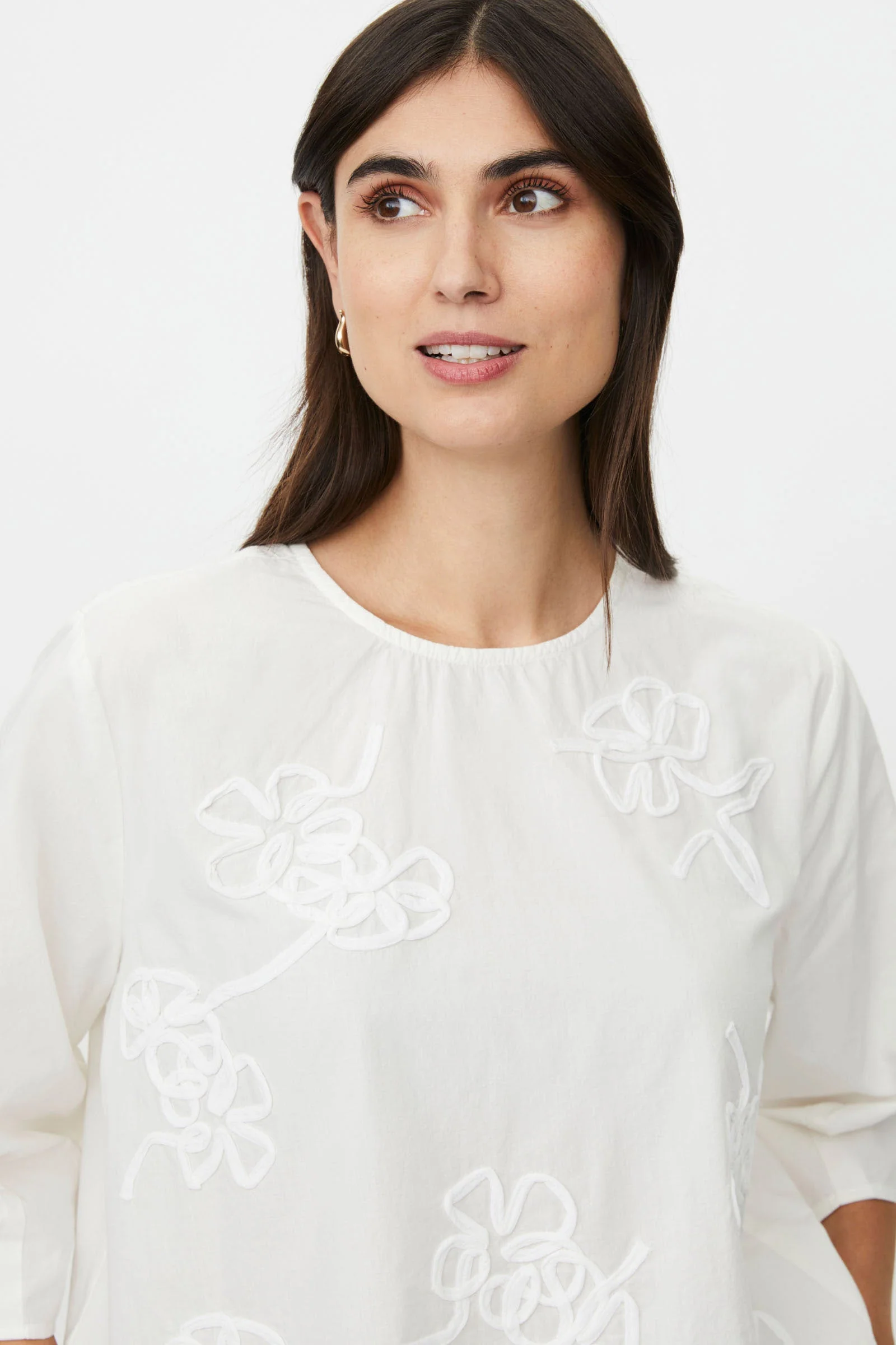 Drenithra Embroidered Floral Blouse - Jet Stream - Image 8