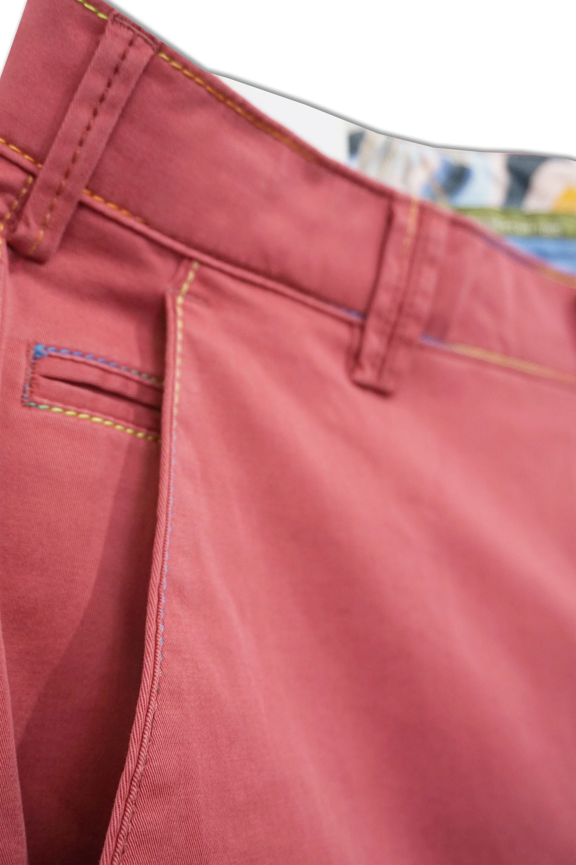 B-Palma Rainbow Stitch Cotton Stretch Shorts - Raspberry - Image 2