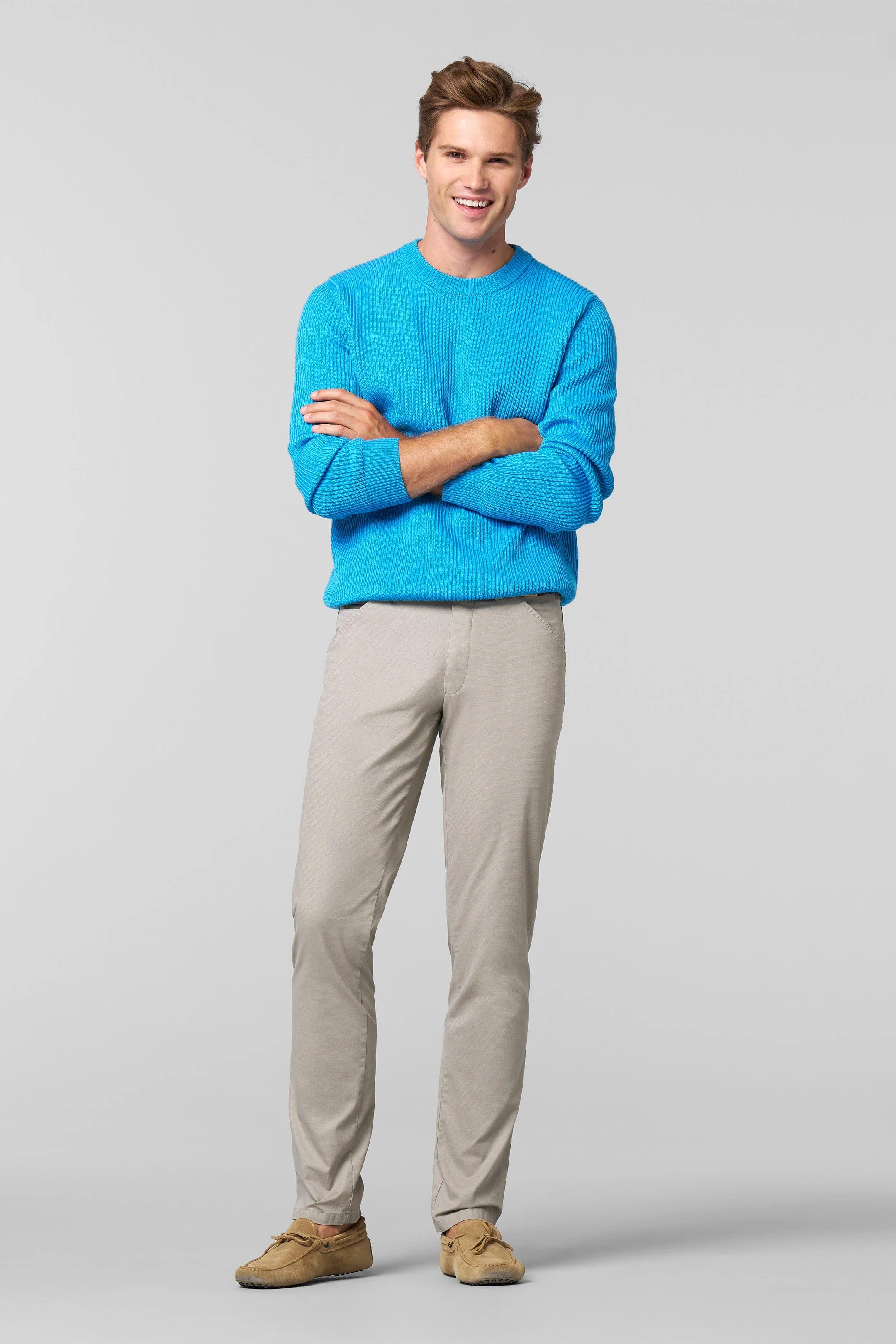 Chicago Fine Cotton Texture Chinos - Beige - Image 3