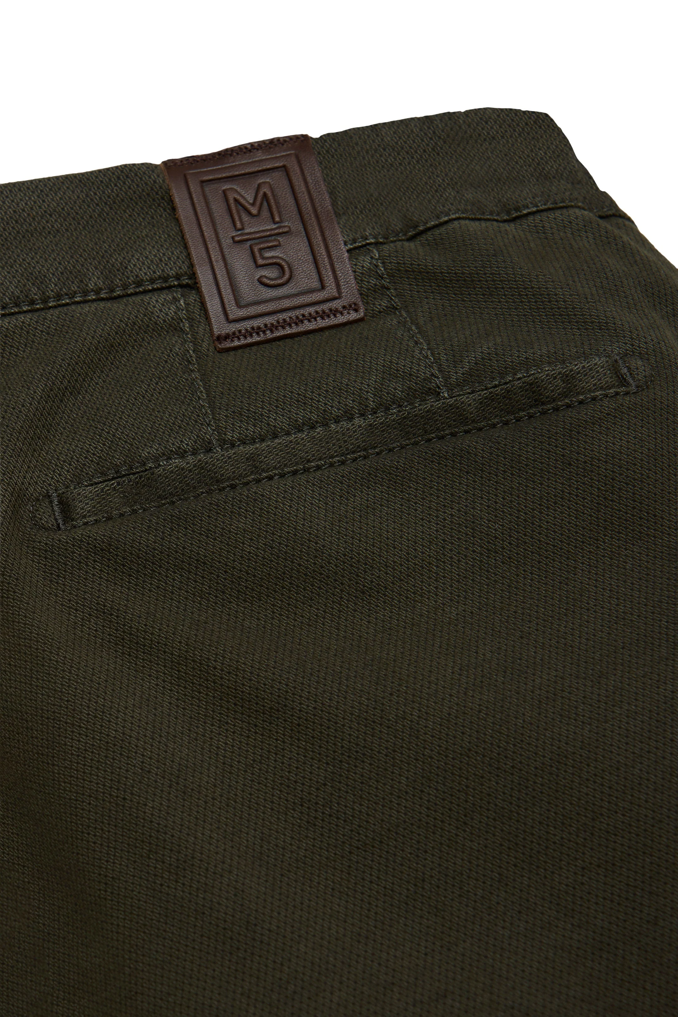 M5 Chino Stretch Micro Structure Trousers - Dark Green - Image 3