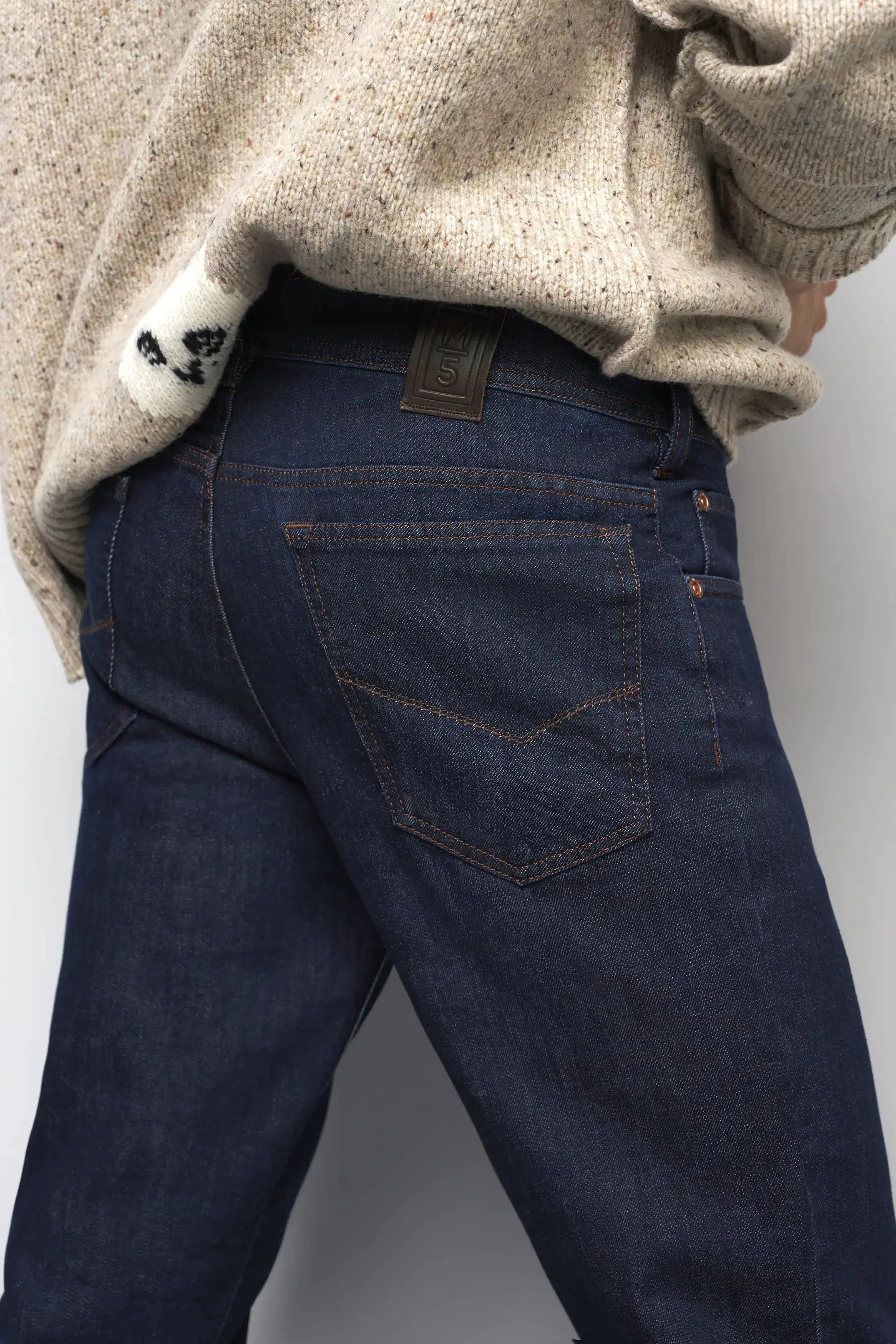 M5 Five Stretch Denim Jeans - Dark Blue - Image 3