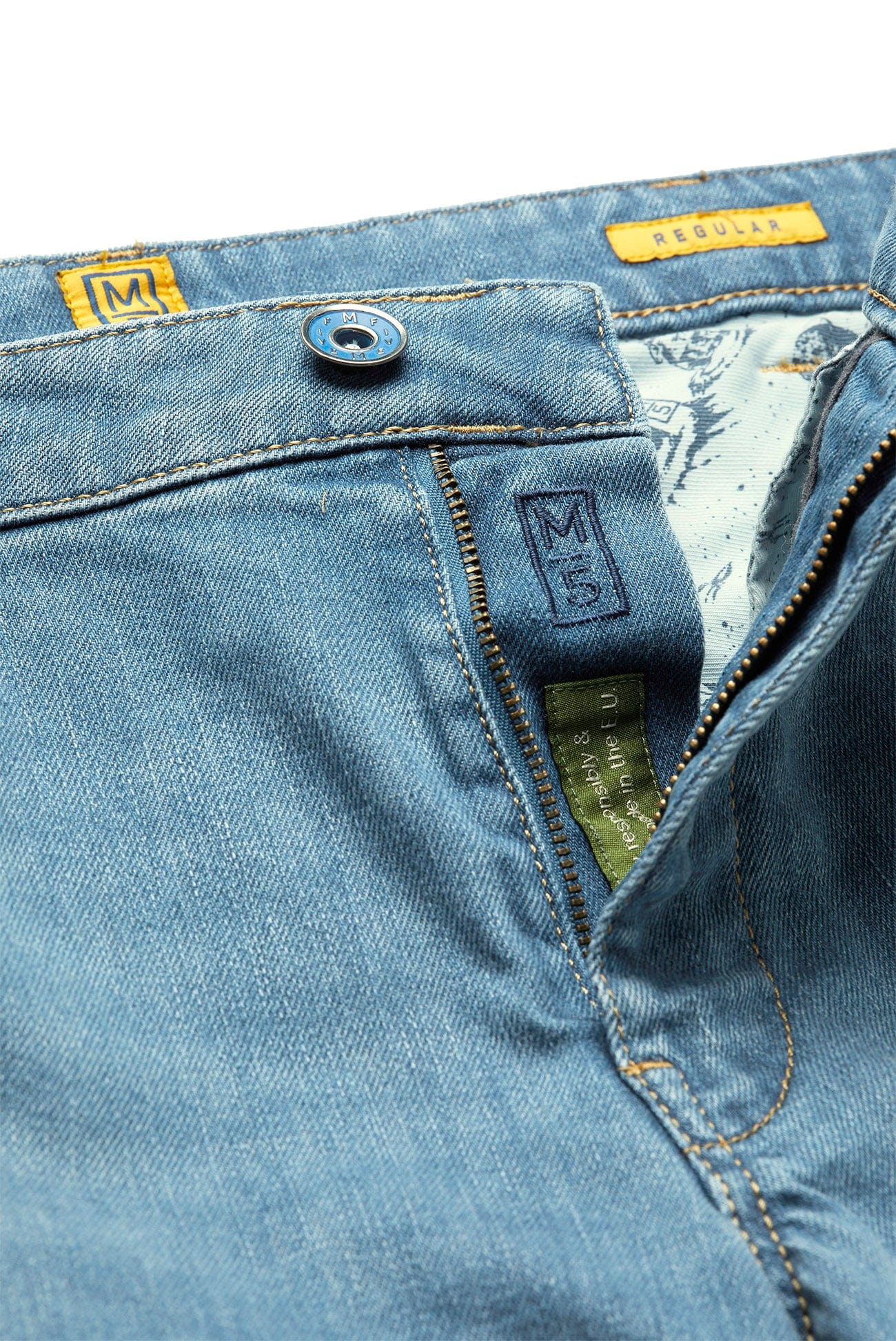 M5 Regular Stretch Denim Jeans - Light Stone Blue - Image 4