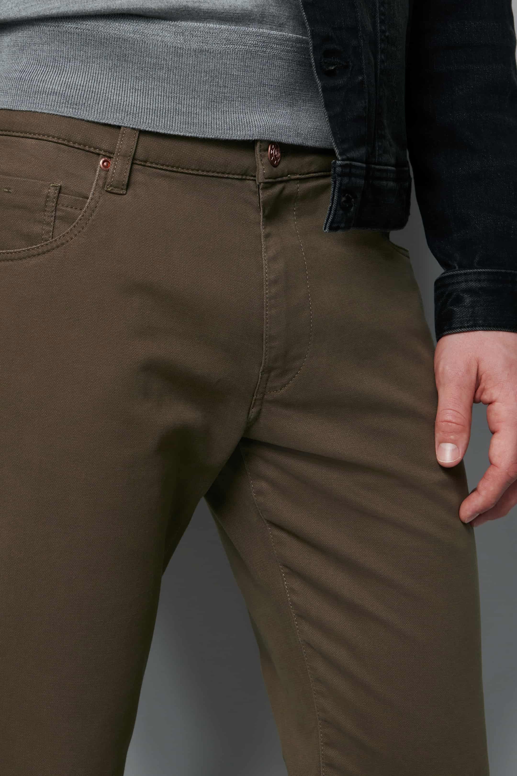 M5 Slim Micro Structure Cotton Stretch Chinos - Taupe - Image 5