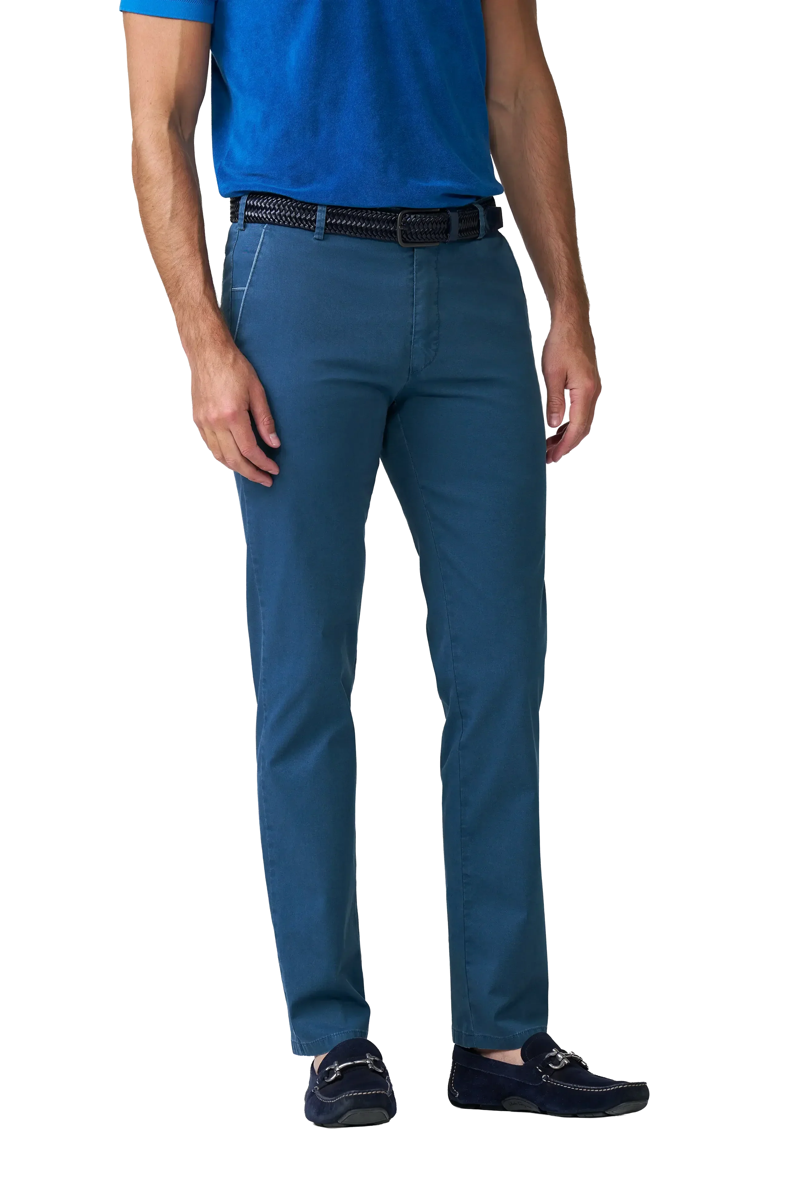 New York Stretch Light Delave Trousers - Mid Blue