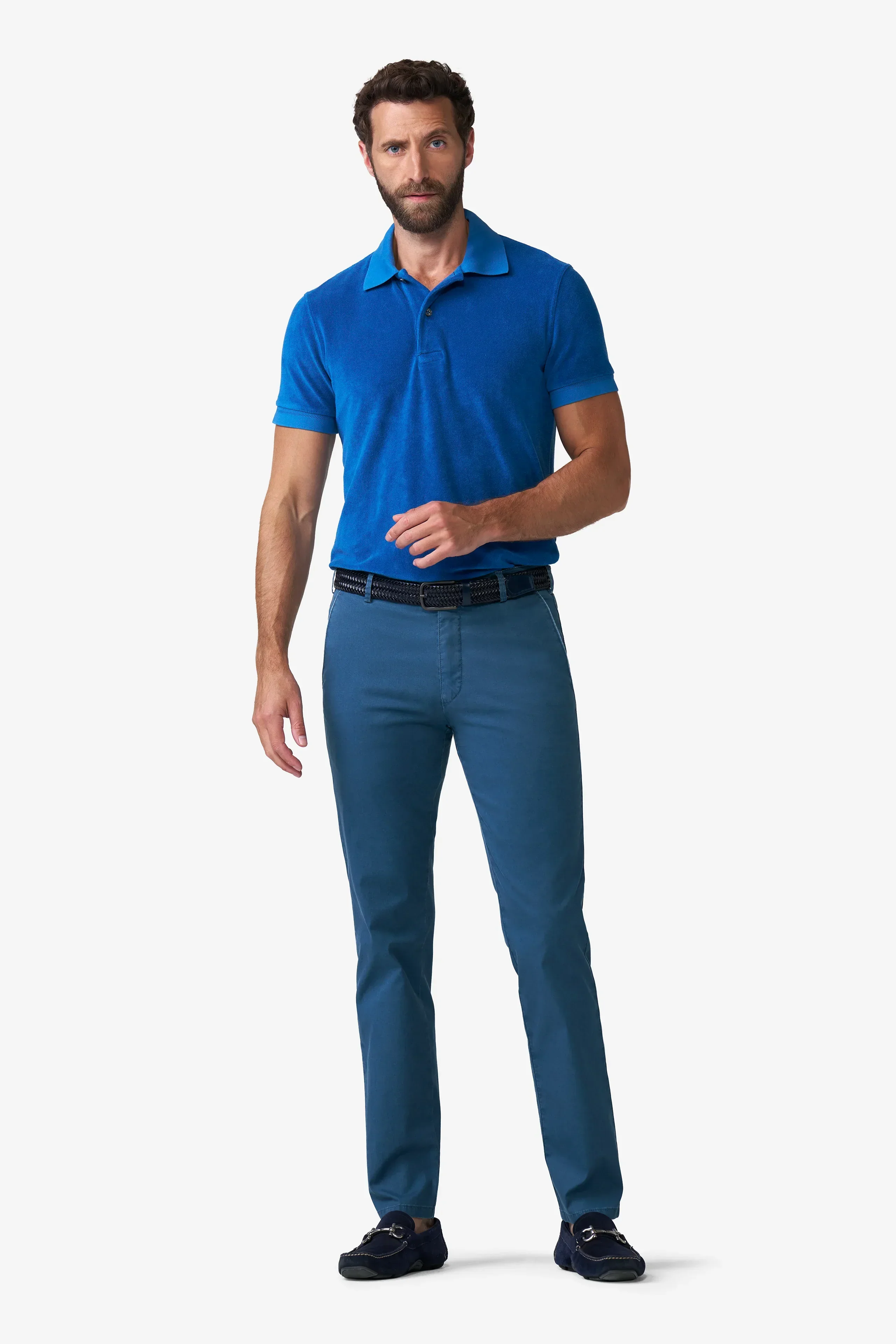 New York Stretch Light Delave Trousers - Mid Blue - Image 4