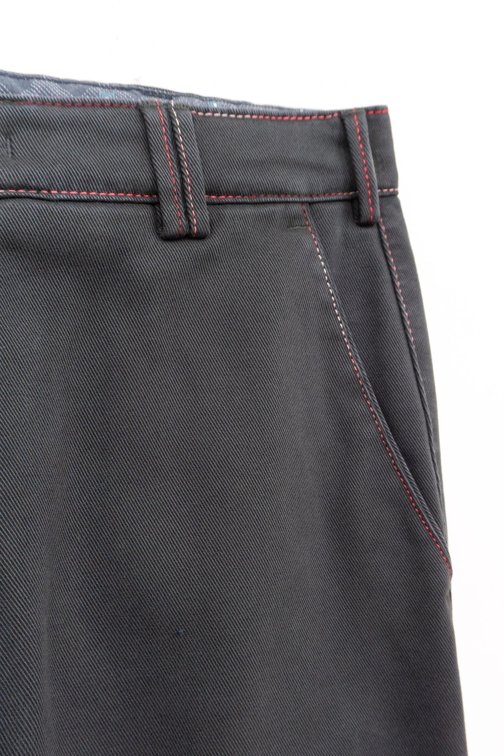 New York Winter Twill Rainbow Stitch Trousers - Charcoal - Image 3
