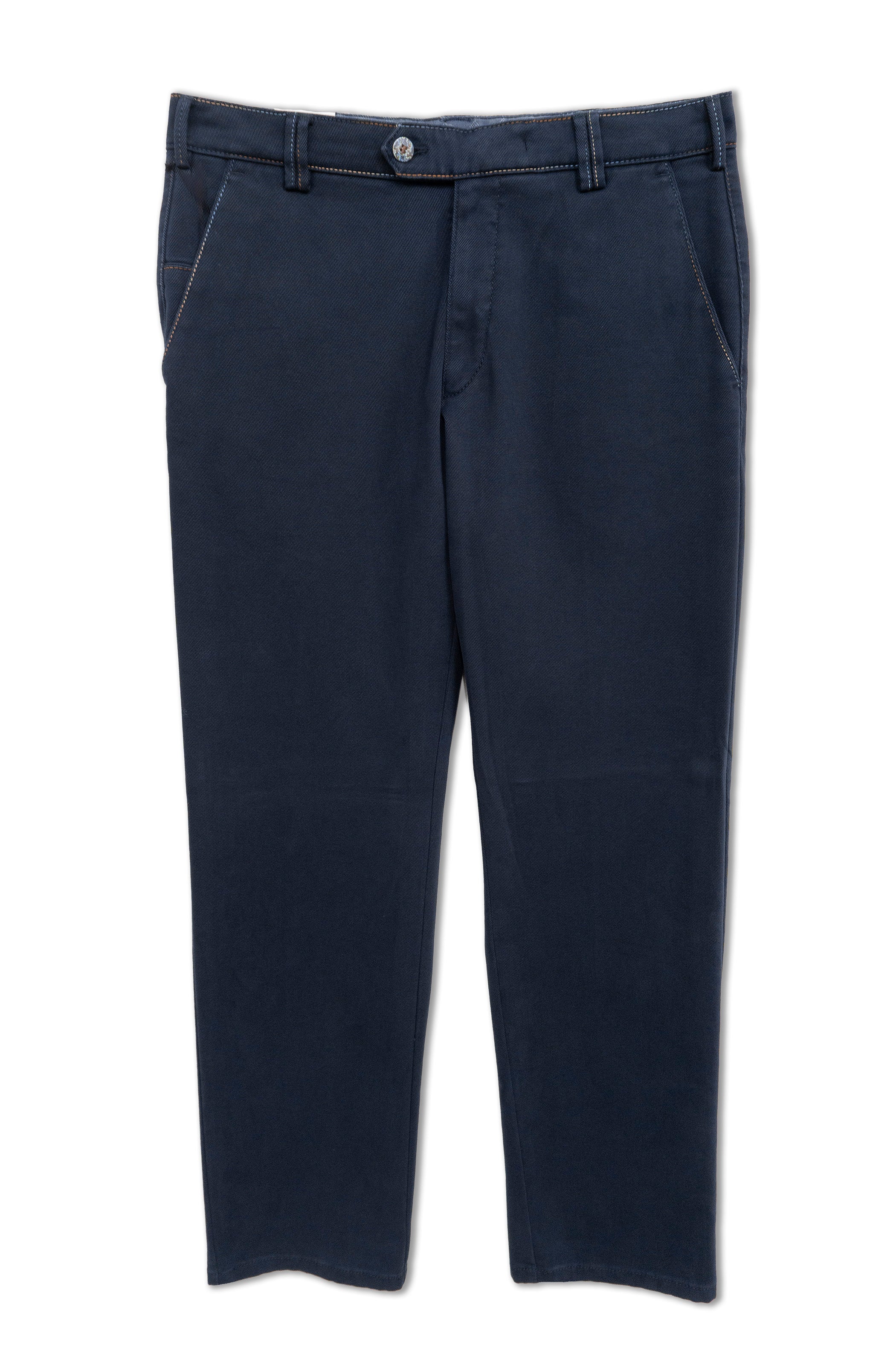New York Winter Twill Rainbow Stitch Trousers - Navy