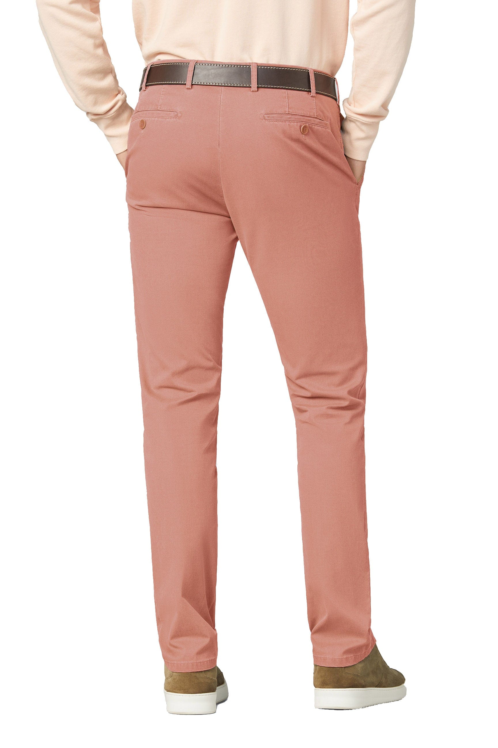 Rio Stretch Light Cotton Twill Chinos - Dusky Pink - Image 2