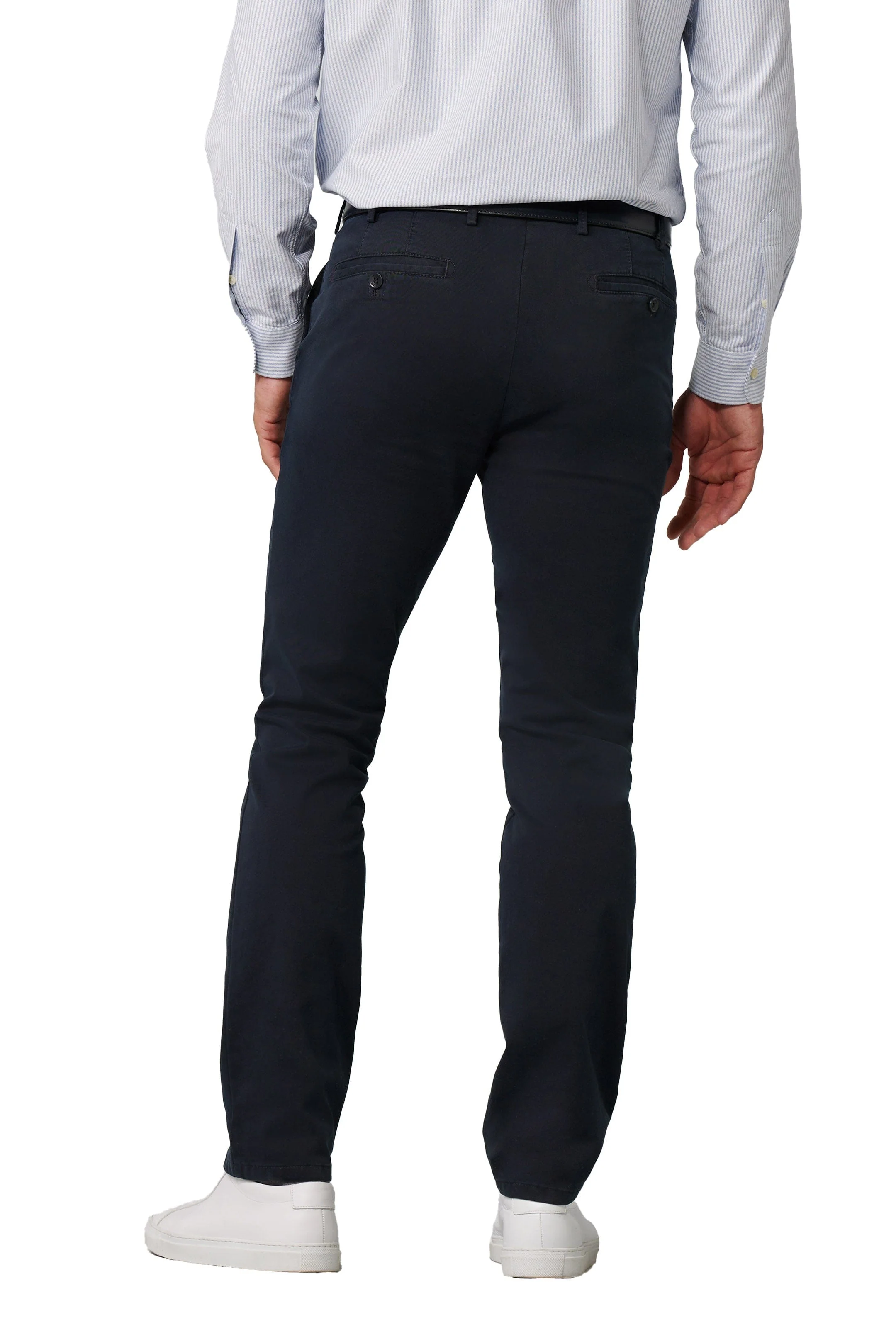 Roma Cotton Stretch Regular Chinos - Navy - Image 2