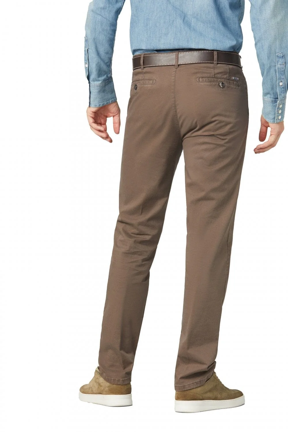 Roma Cotton Stretch Regular Chinos - Stone - Image 2