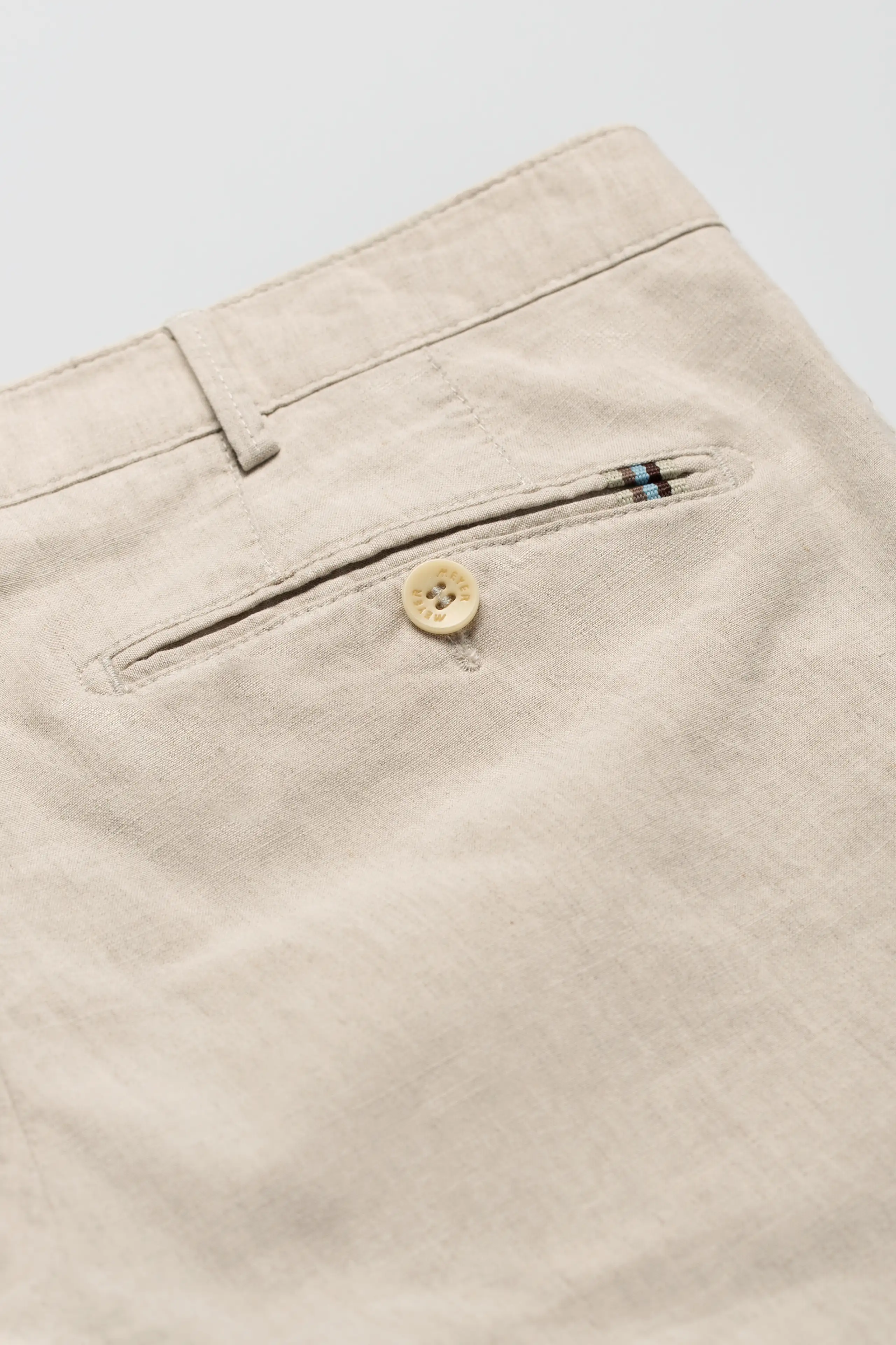 Roma Linen/Cotton Stretch Trouser - Beige - Image 6
