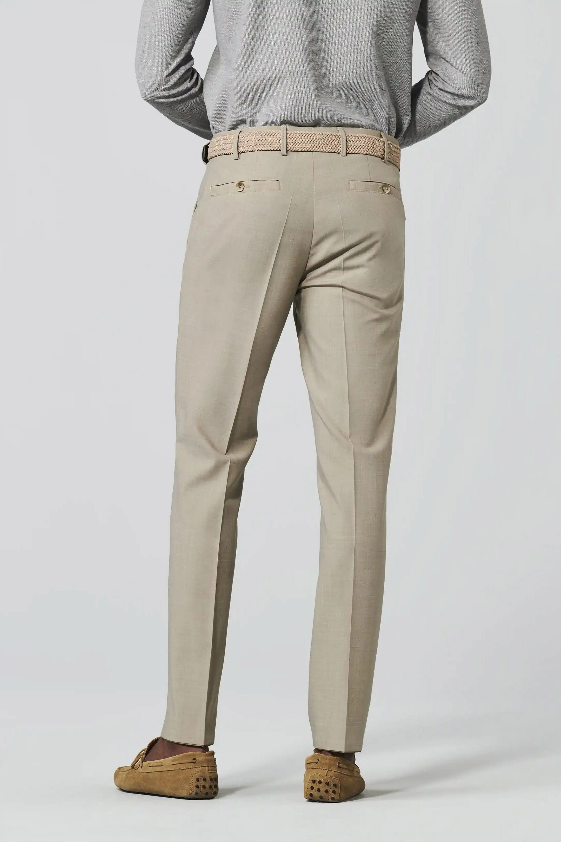 Roma Wool Blend Formal Trousers - Beige - Image 2