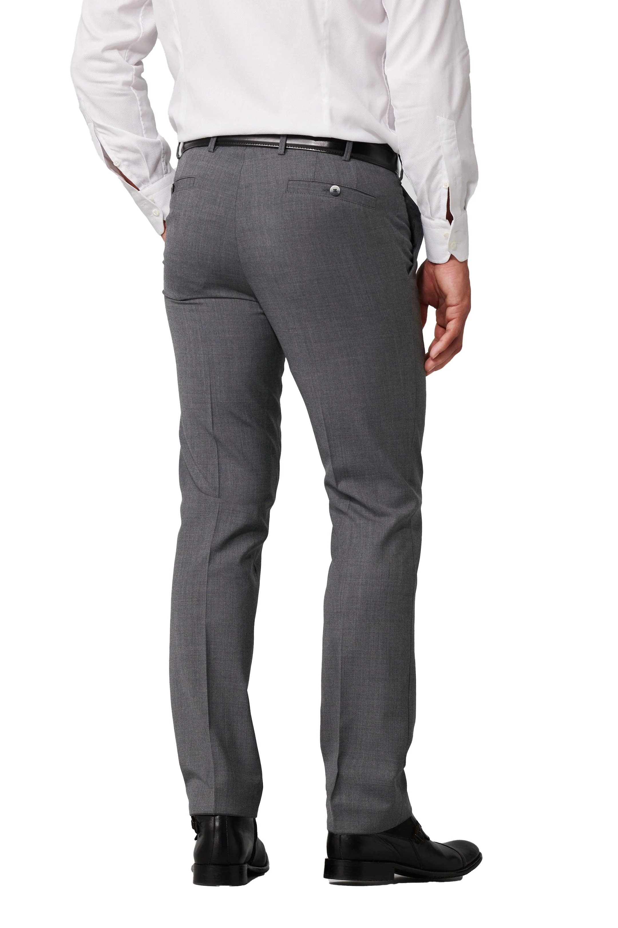 Roma Wool Blend Formal Trousers - Mid Grey - Image 2