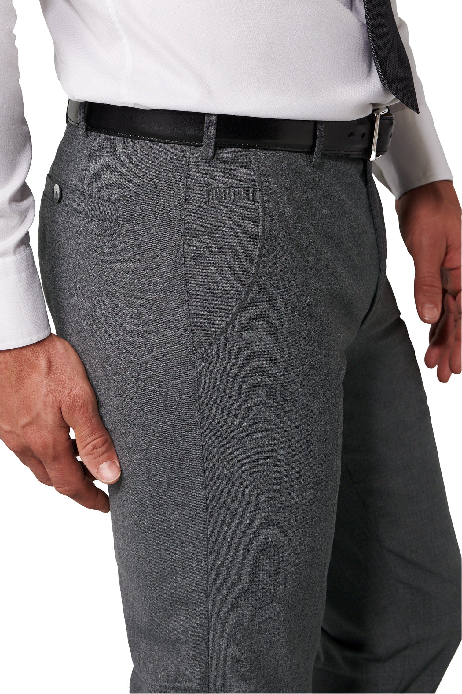 Roma Wool Blend Formal Trousers - Mid Grey - Image 3