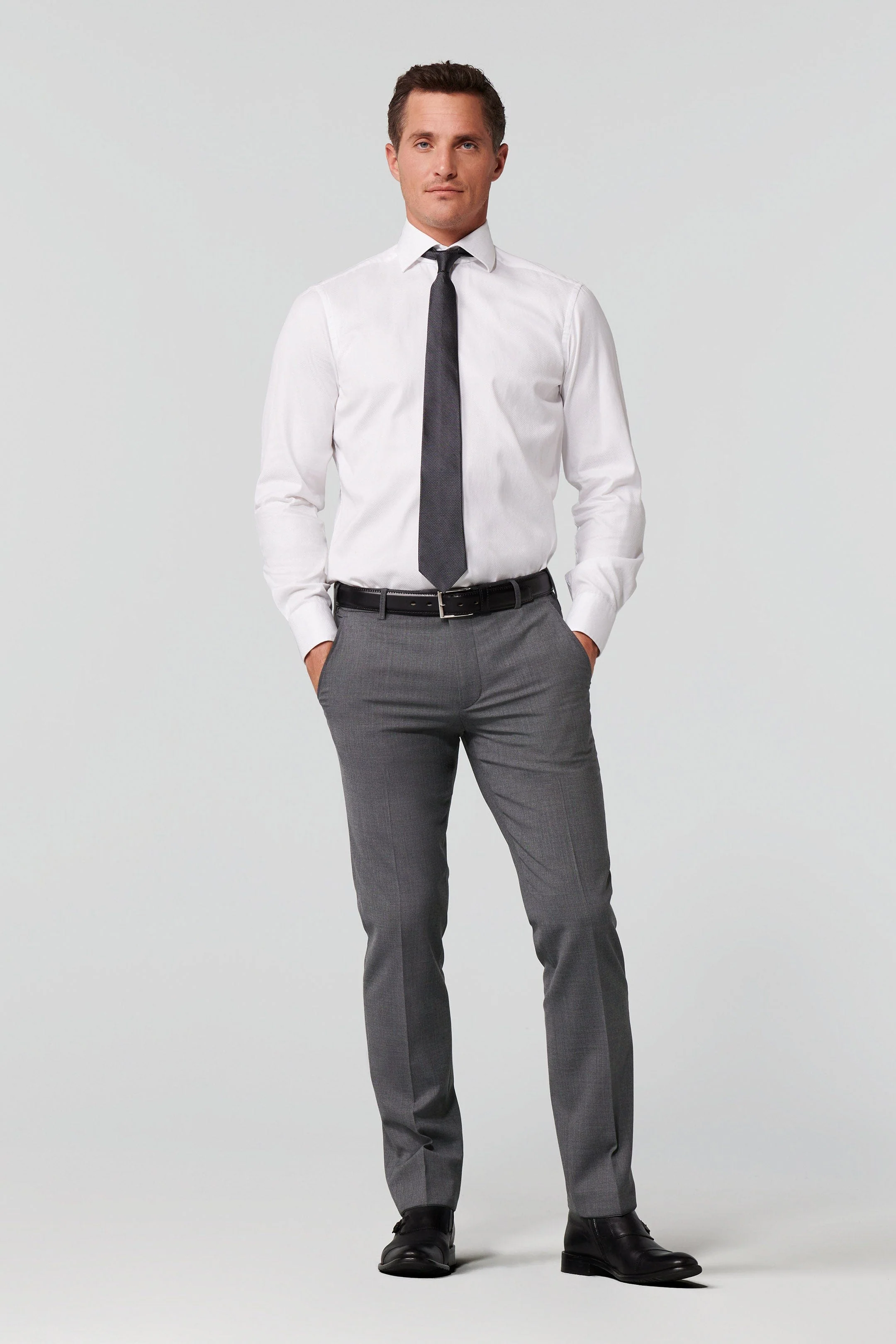 Roma Wool Blend Formal Trousers - Mid Grey - Image 4
