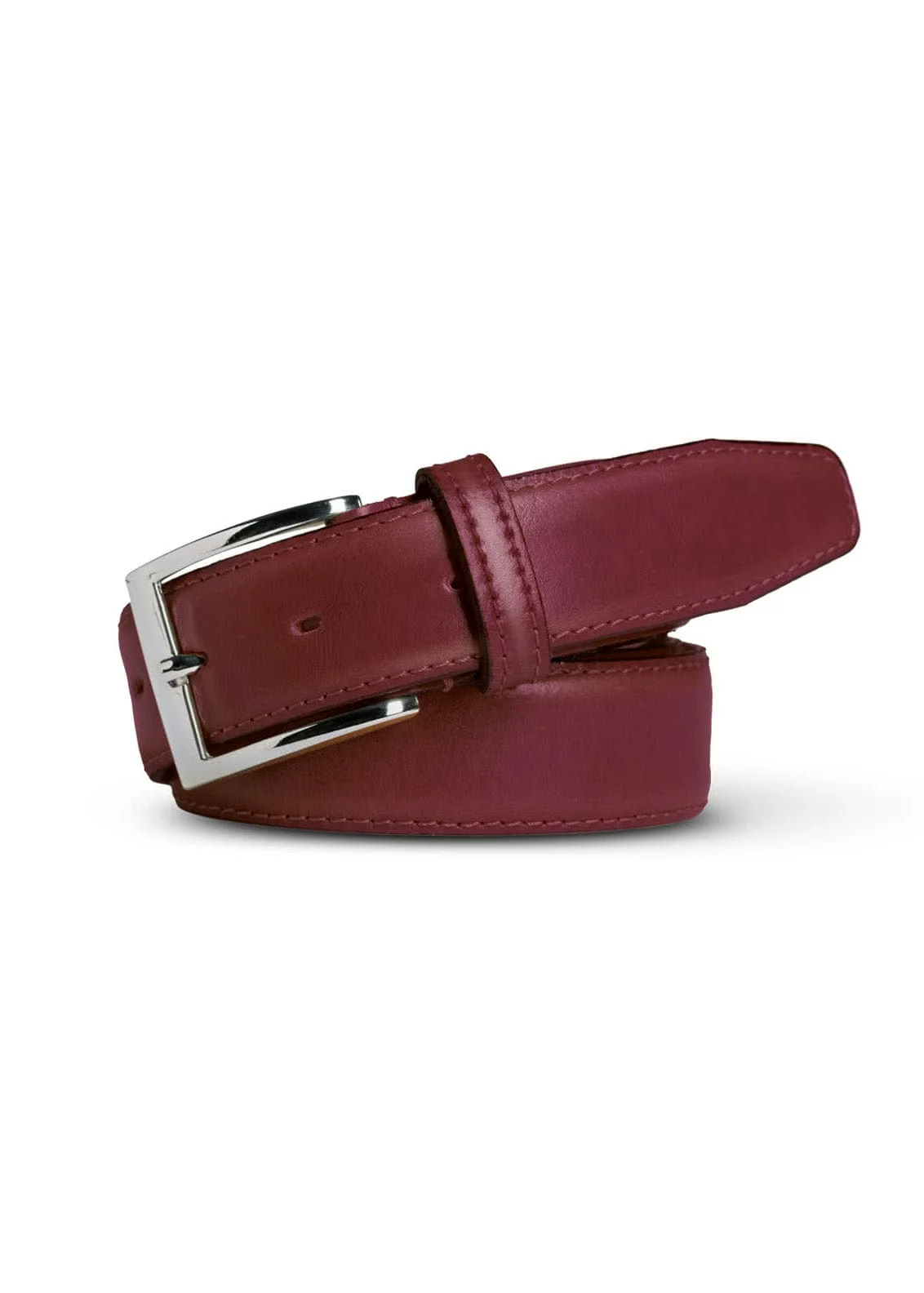 Stretch Leather Belt - Bordeaux