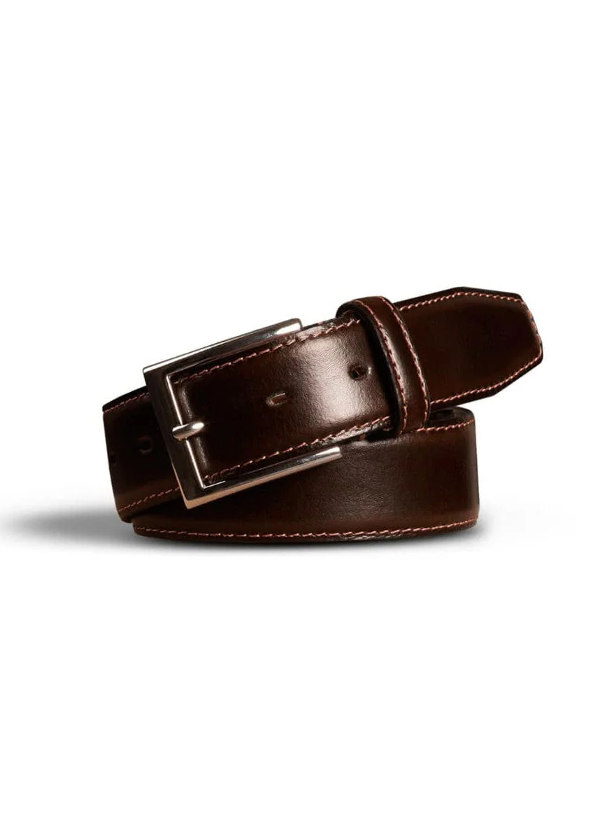 Stretch Leather Belt - Brown
