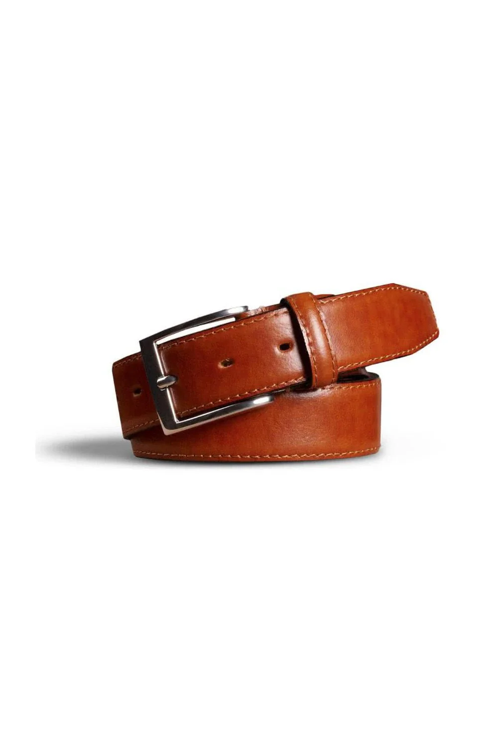 Stretch Leather Belt - Camel