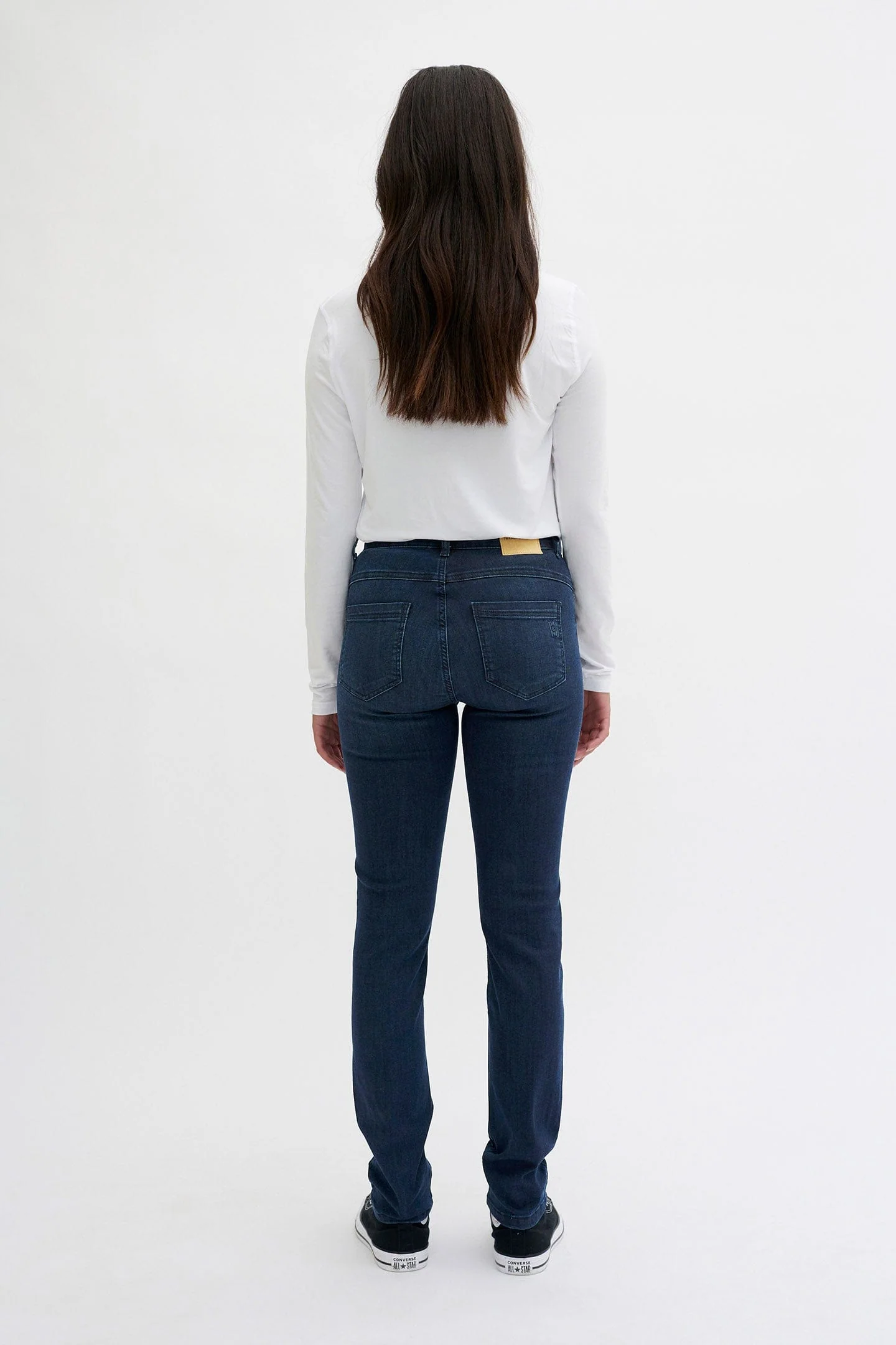 The Celina High Waist Straight Jean - Dark Blue Wash - Image 2