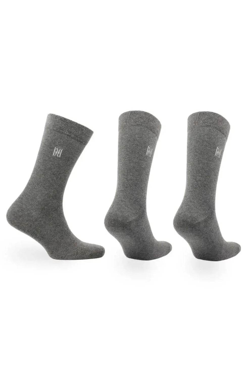 Brody Cotton Socks 3 Pack - Grey