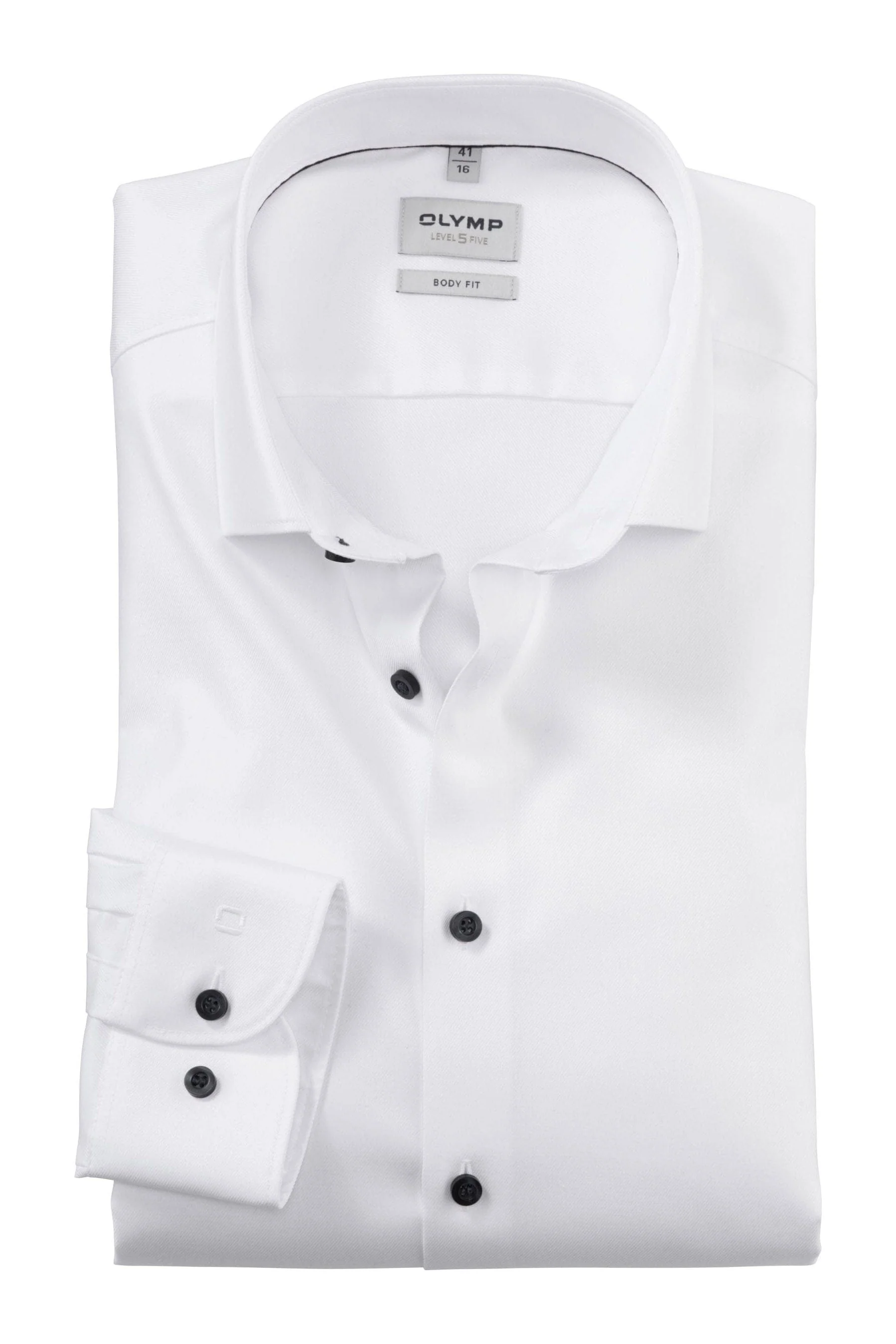 Level 5 Body Fit Plain Shirt - White