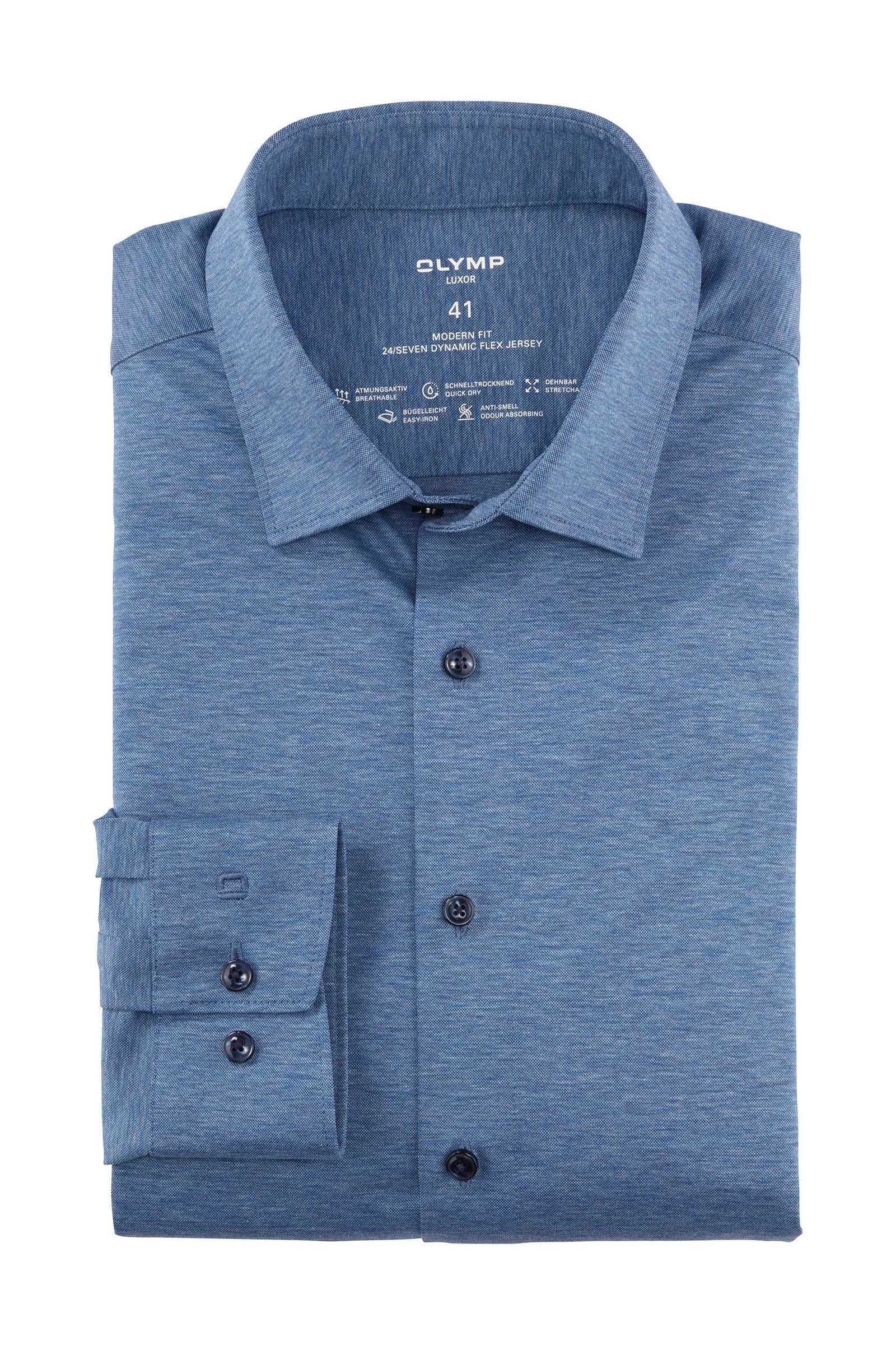 Luxor 24/7 Modern Fit Flex Jersey Shirt - Blue