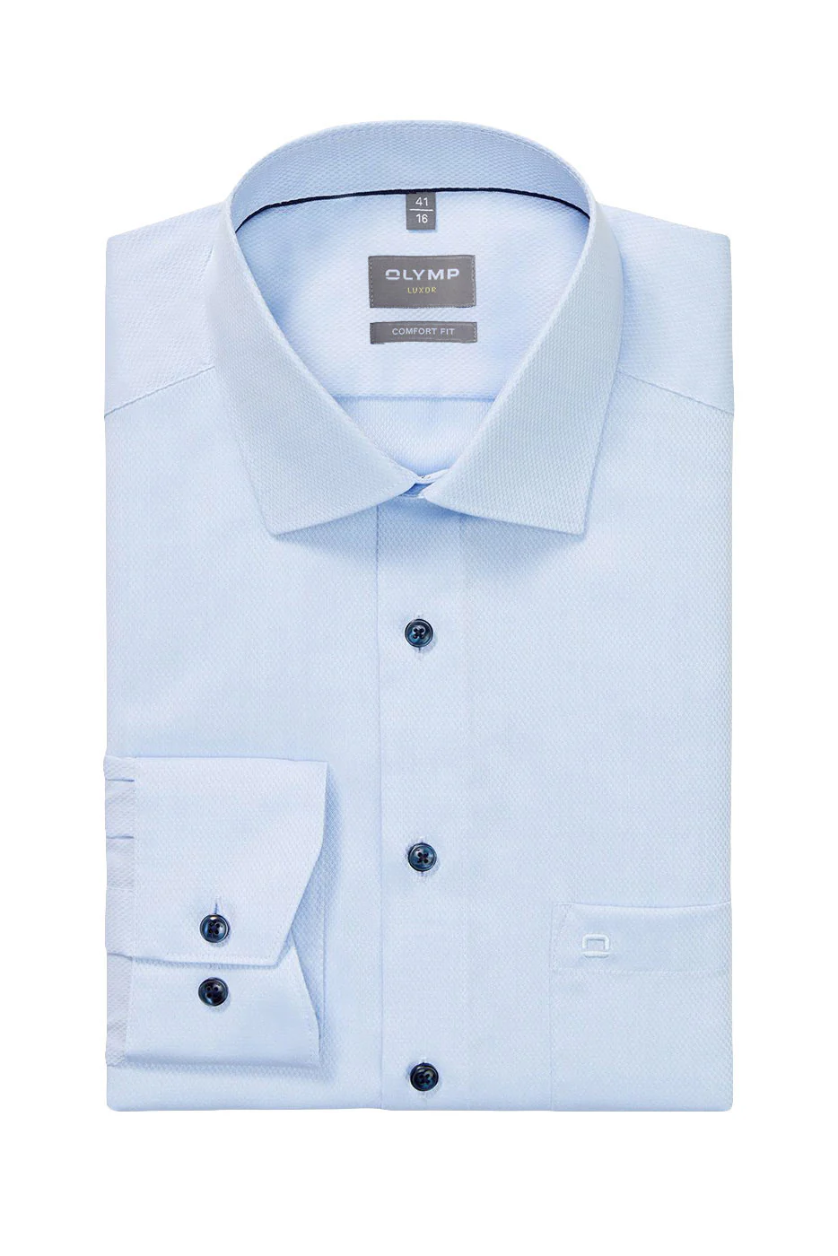 Luxor Comfort Fit Royal Oxford Long Sleeve Shirt - Pale Blue