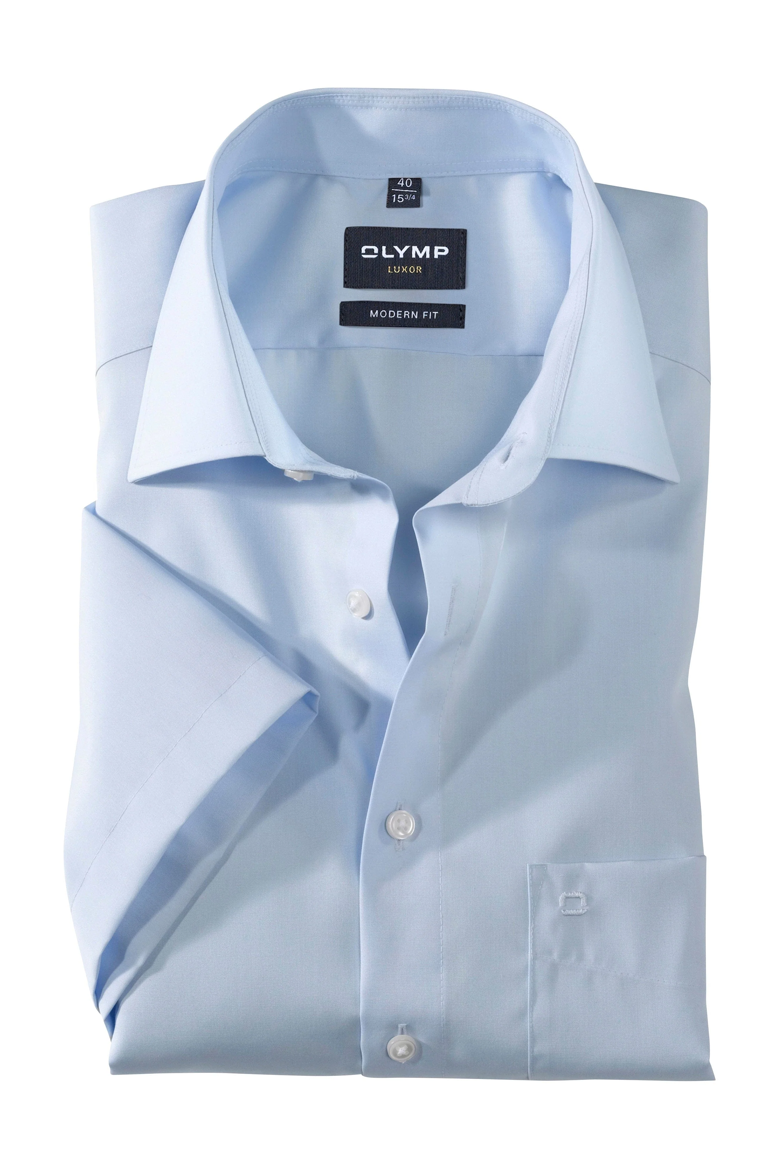 Luxor Modern Fit Plain Short Sleeve Shirt - Blue