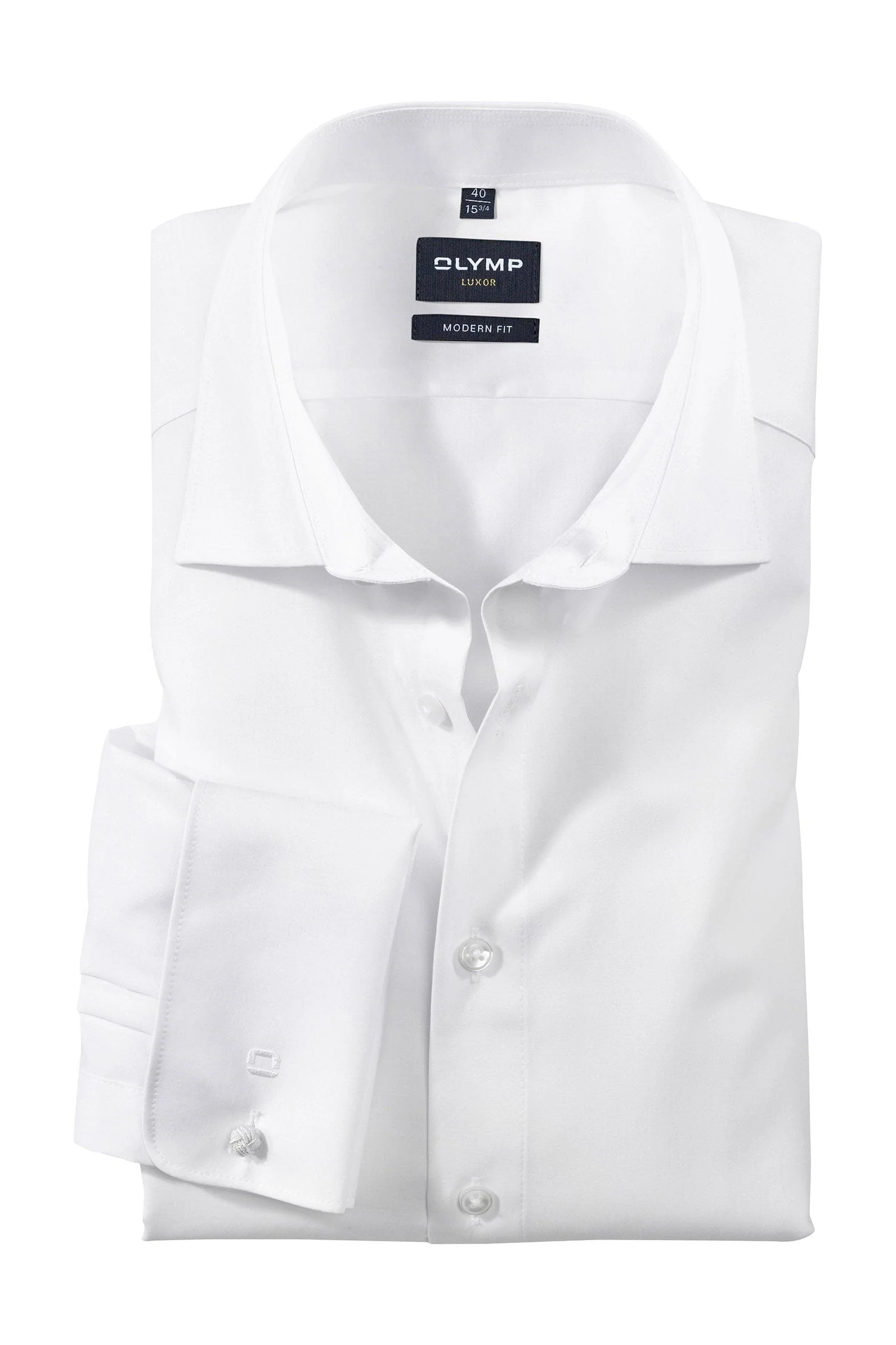 Luxor Modern Fit White Double Cuff Shirt