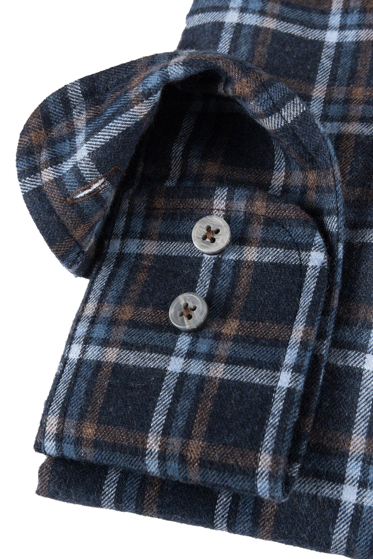 Flannel Cotton/Wool Shirt - Indigo Blue Check - Image 2