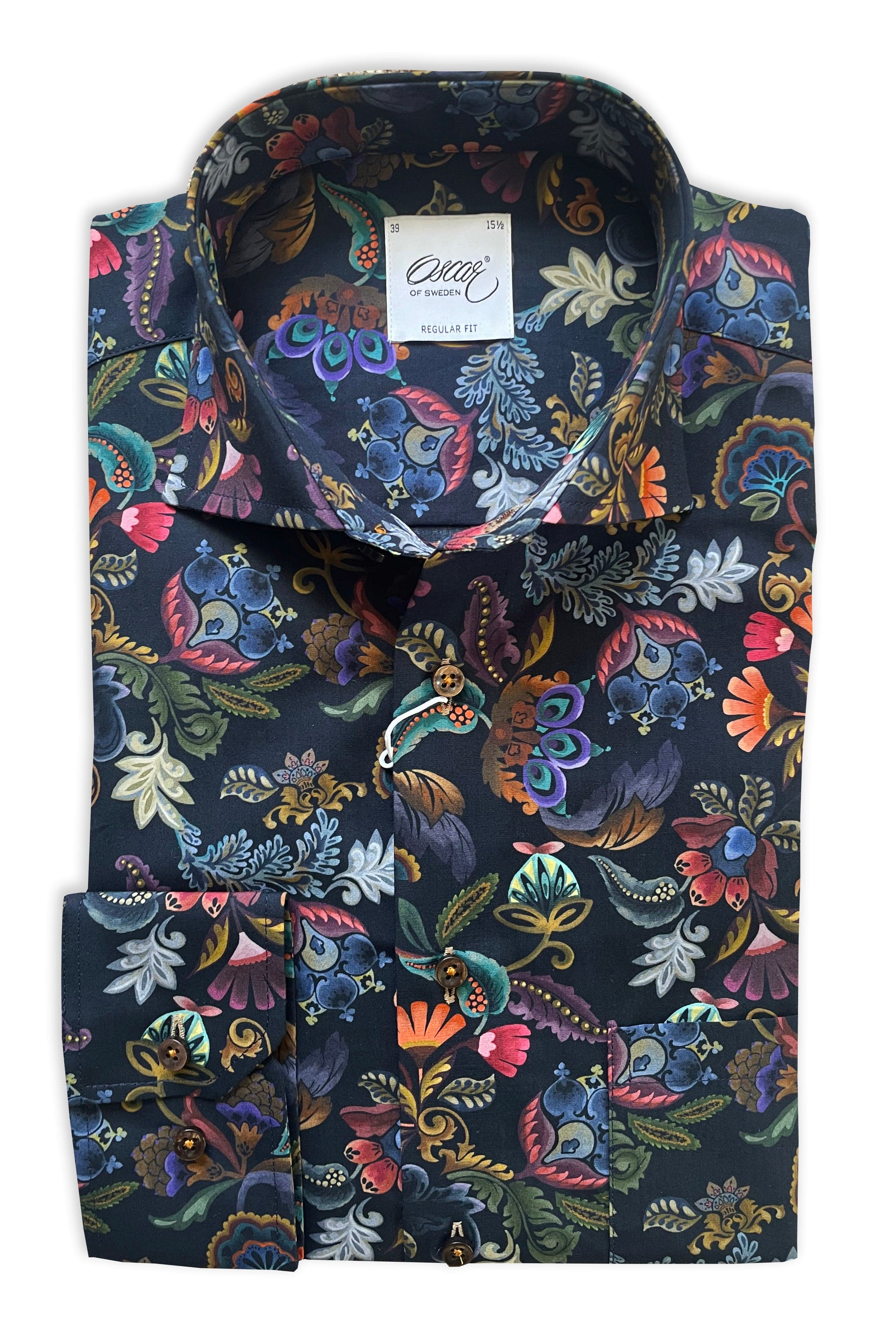 Pure Cotton Printed Floral Shirt - Indigo Blue
