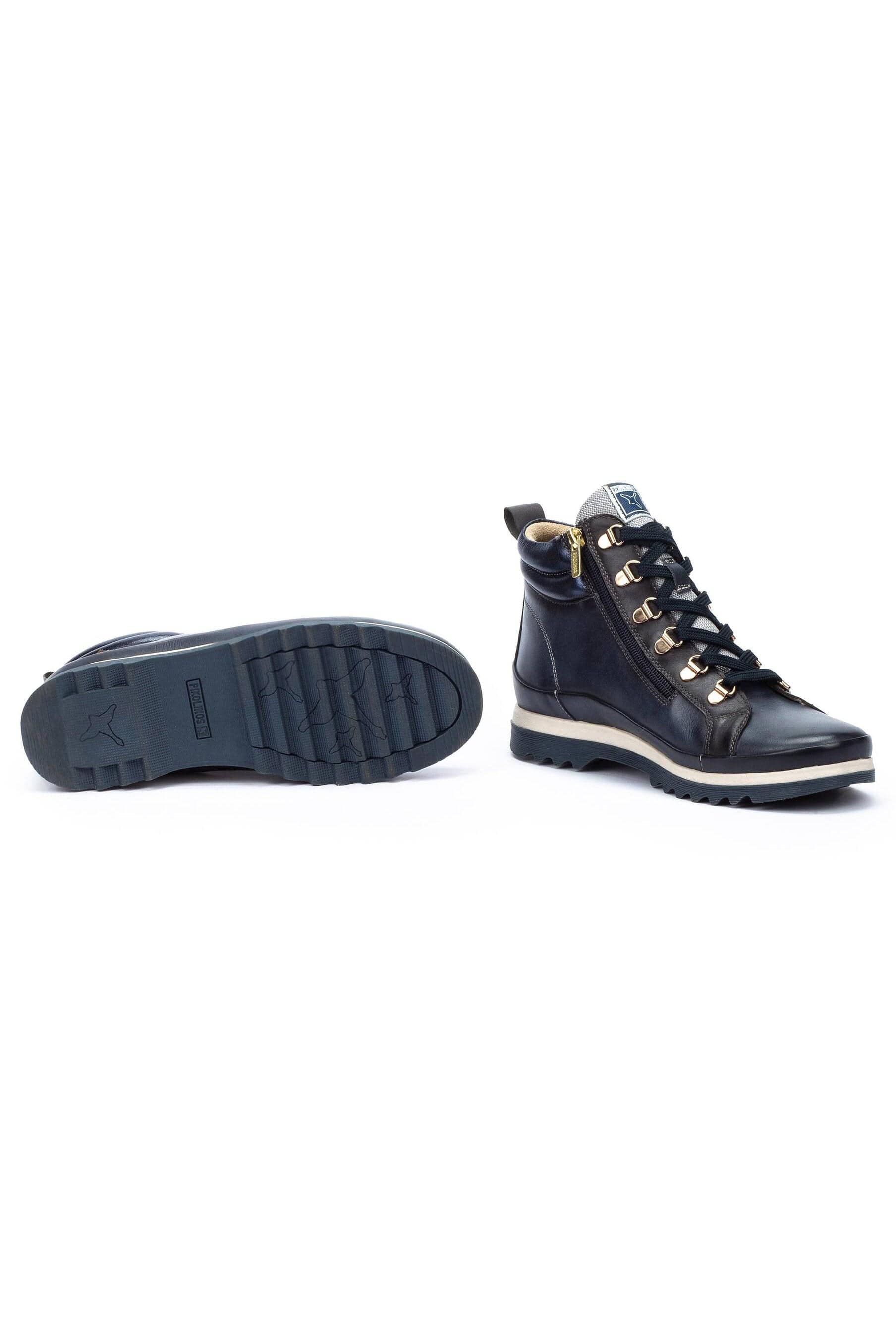 Vigo Leather Lace Up Ankle Boots - Blue - Image 4