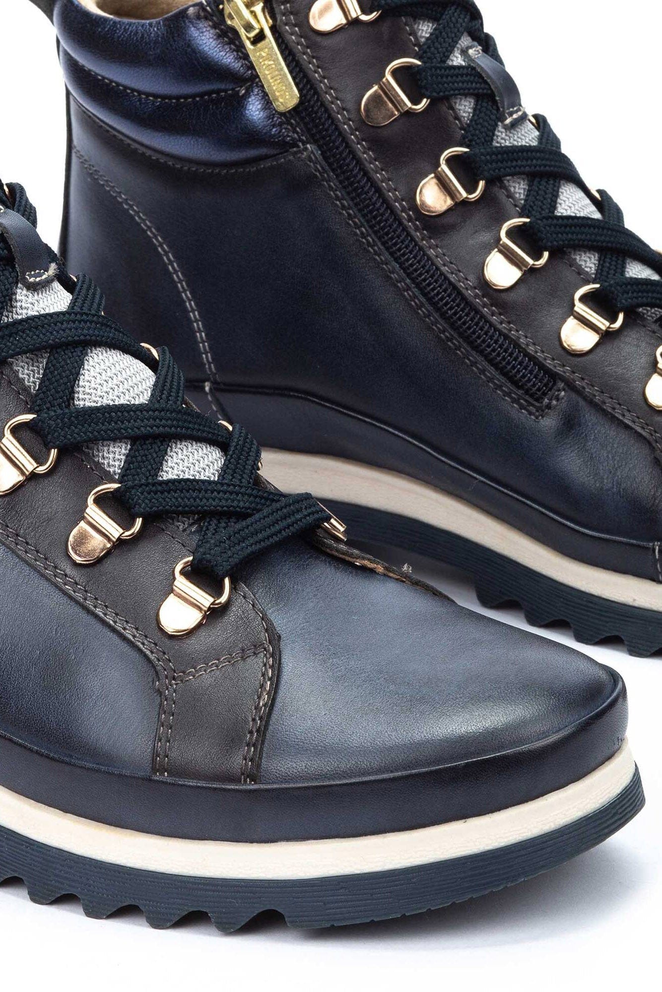 Vigo Leather Lace Up Ankle Boots - Blue - Image 5