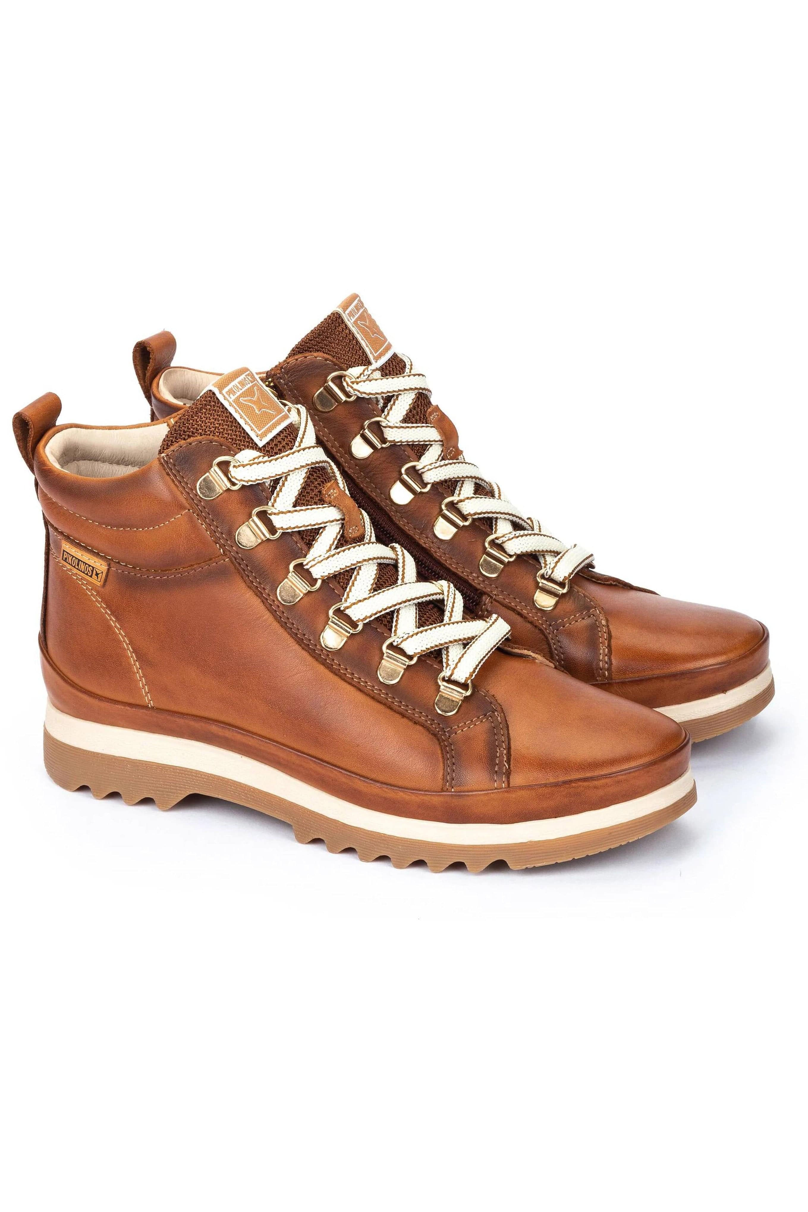 Vigo Leather Lace Up Ankle Boots - Brandy - Image 2