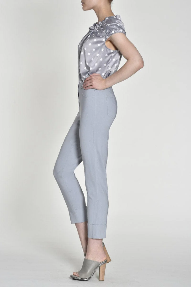 Bella 09 Straight Ankle Grazer Trousers - Pearl Grey - Image 2
