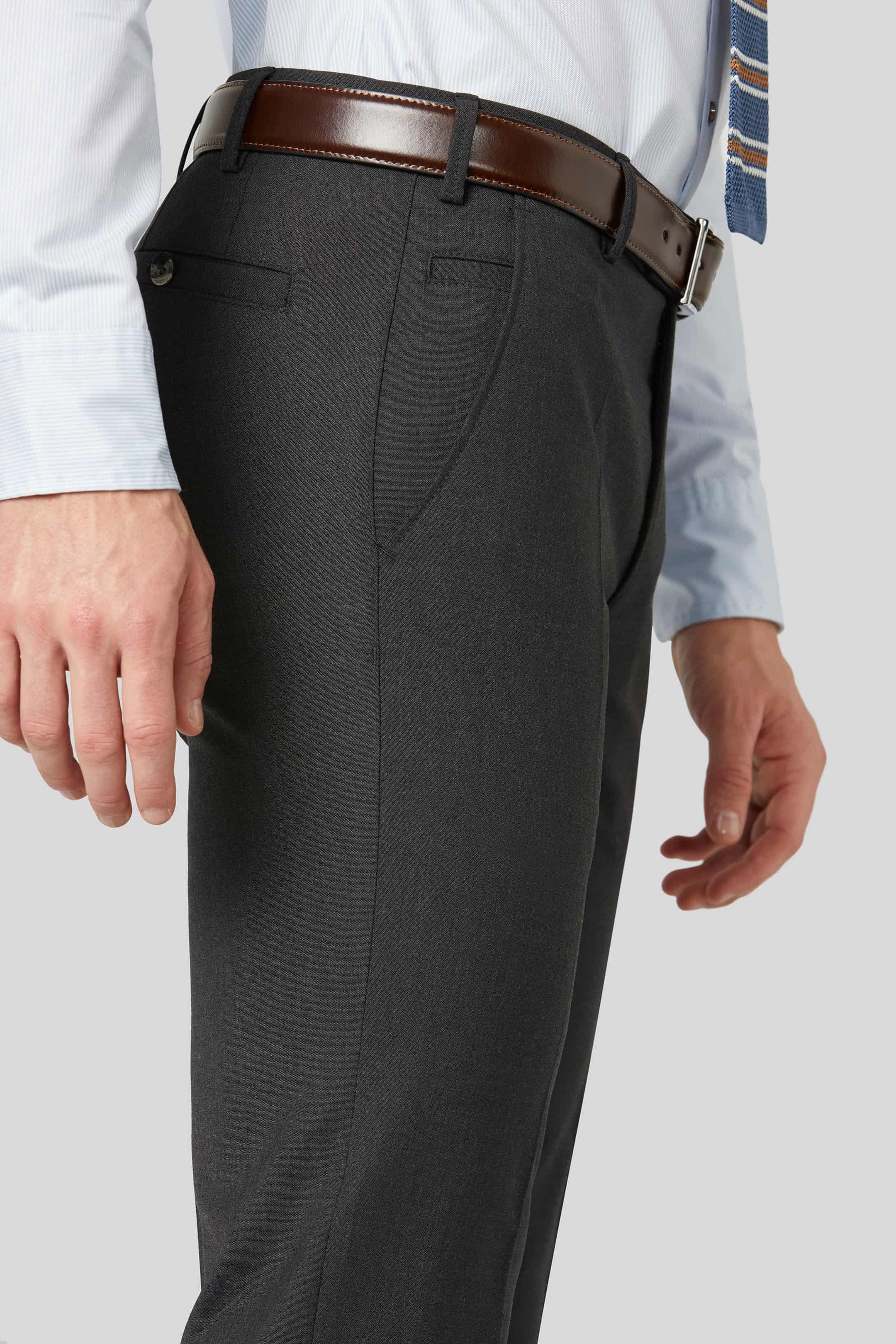 Roma Wool Blend Formal Trousers - Charcoal - Image 3
