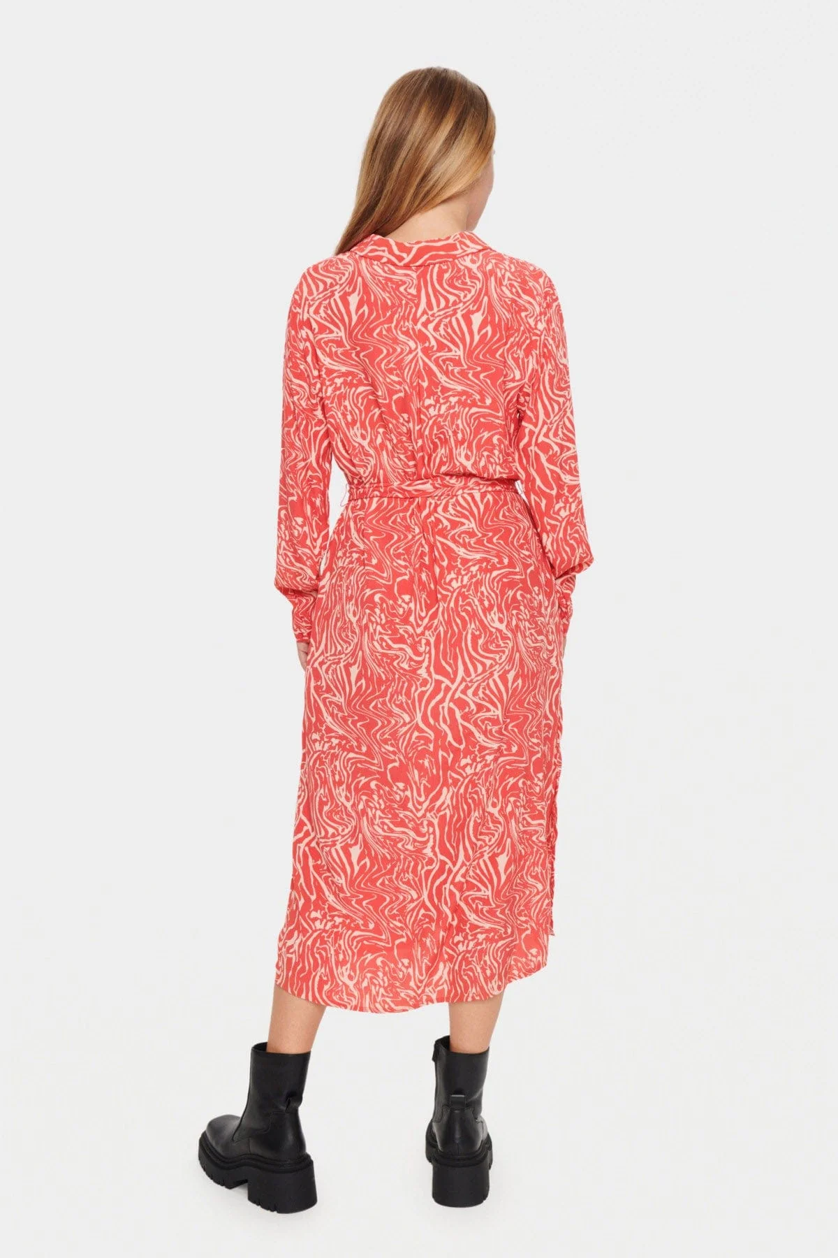 Blanca Printed Midi Dress - Cayenne Water Strokes - Image 4