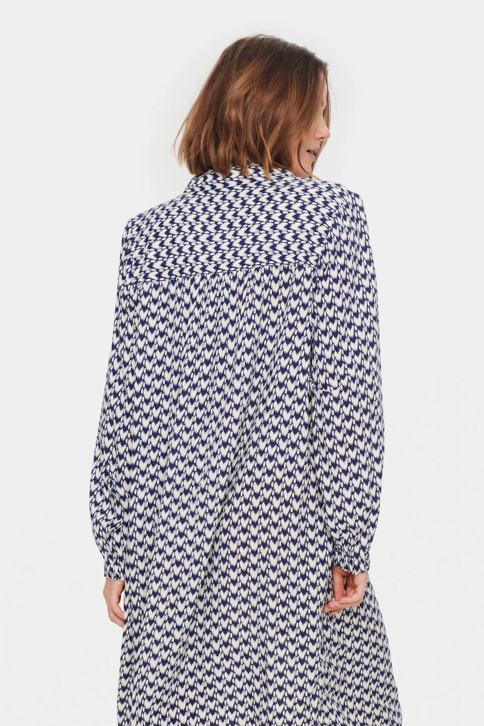 Darlene Printed Shirt Dress - Patriot Blue Graphic Print - Image 4