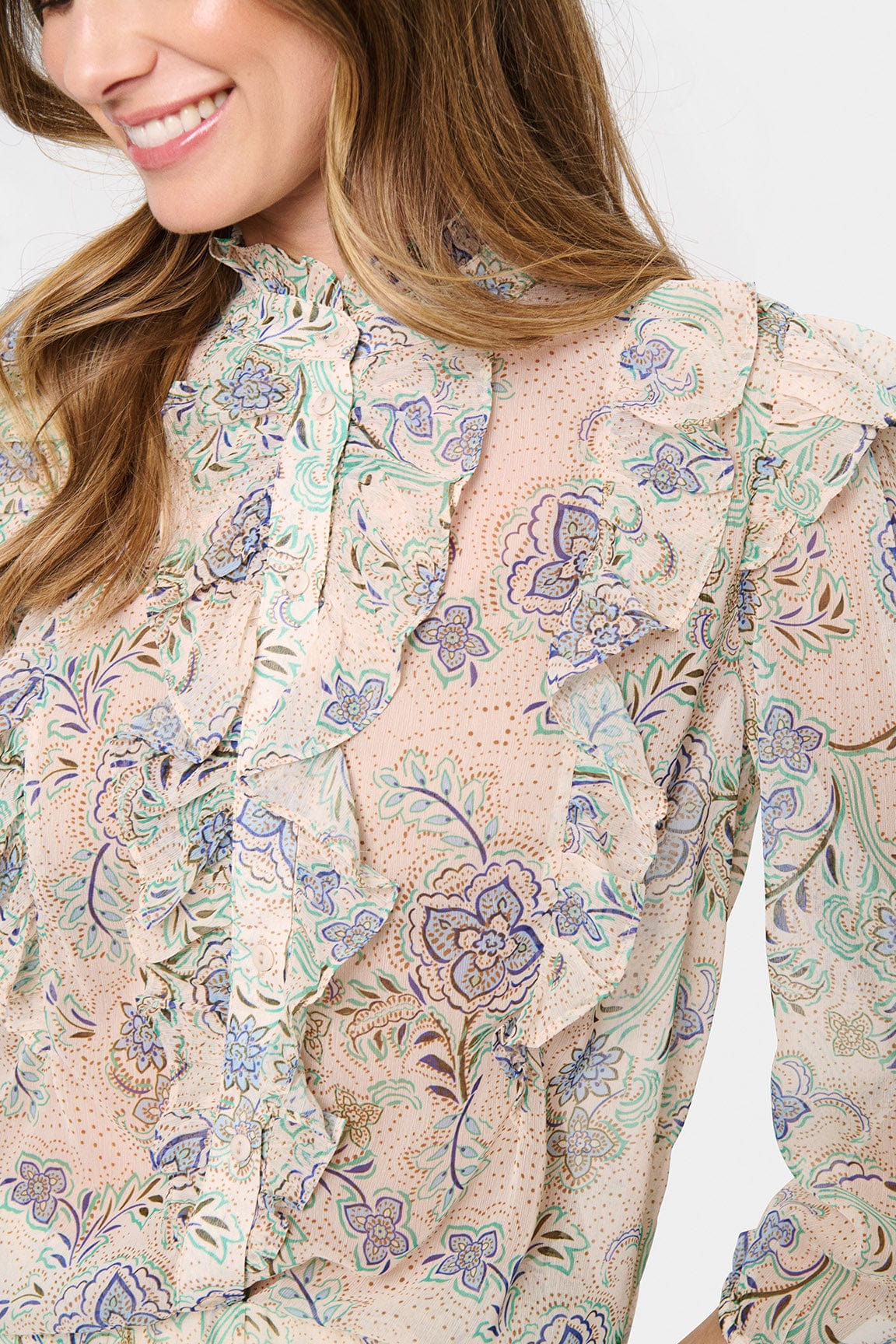 Doja Printed Blouse  - Creme Vintage Paisley - Image 2
