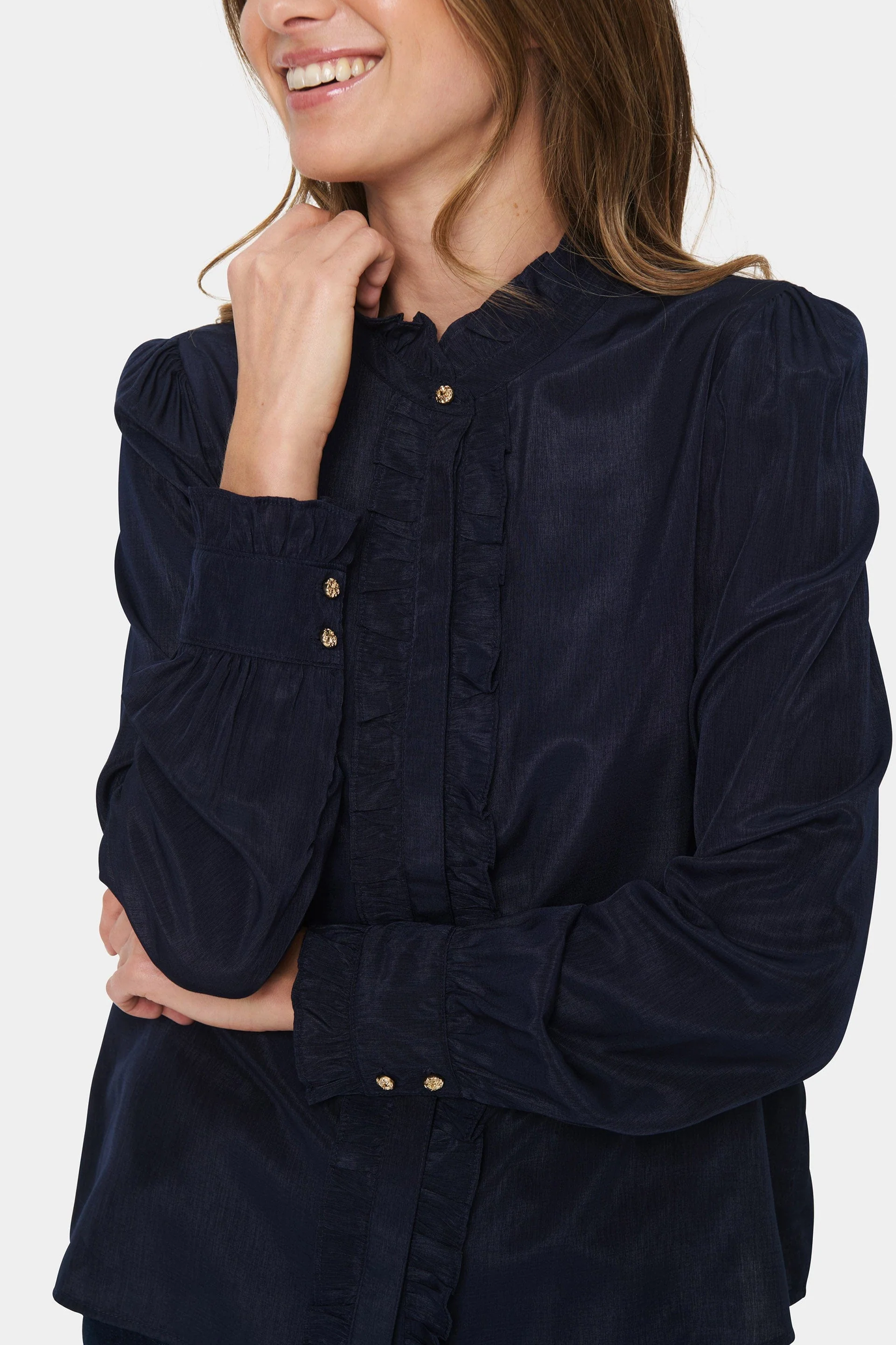 Felina Frill Detail Shirt - Night Sky - Image 2