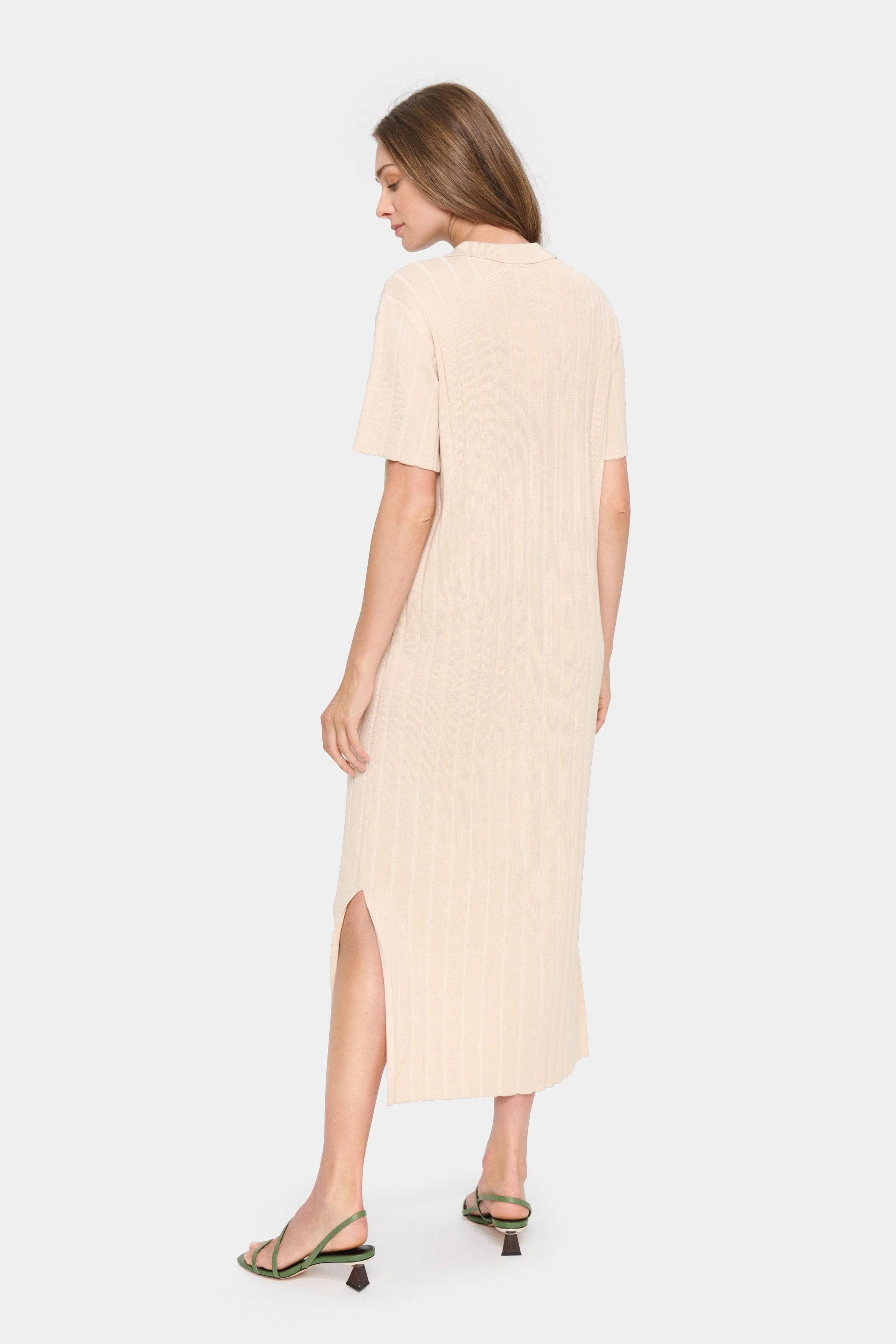 Fumiko Knit Midi Dress - Creme - Image 3