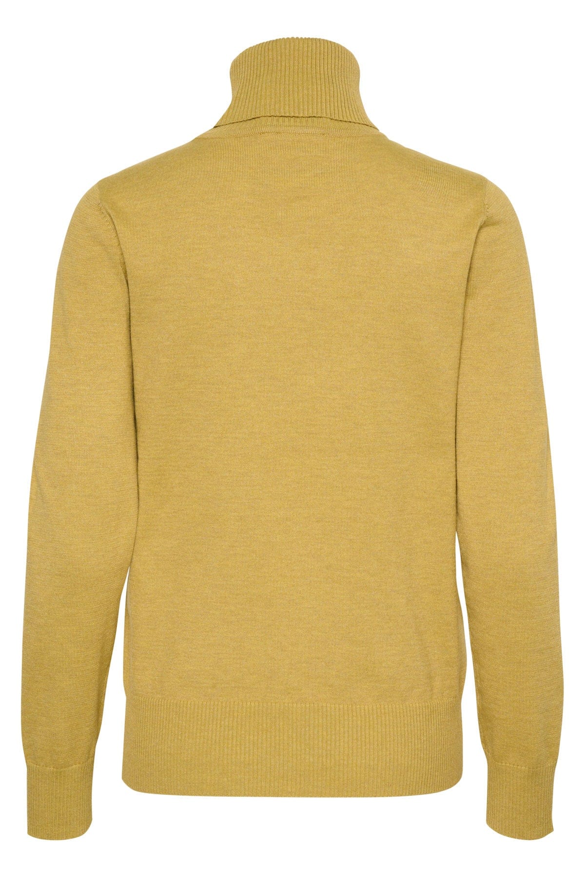 Mila Knitted Roll Neck Jumper - Burnished Gold Melange - Image 4