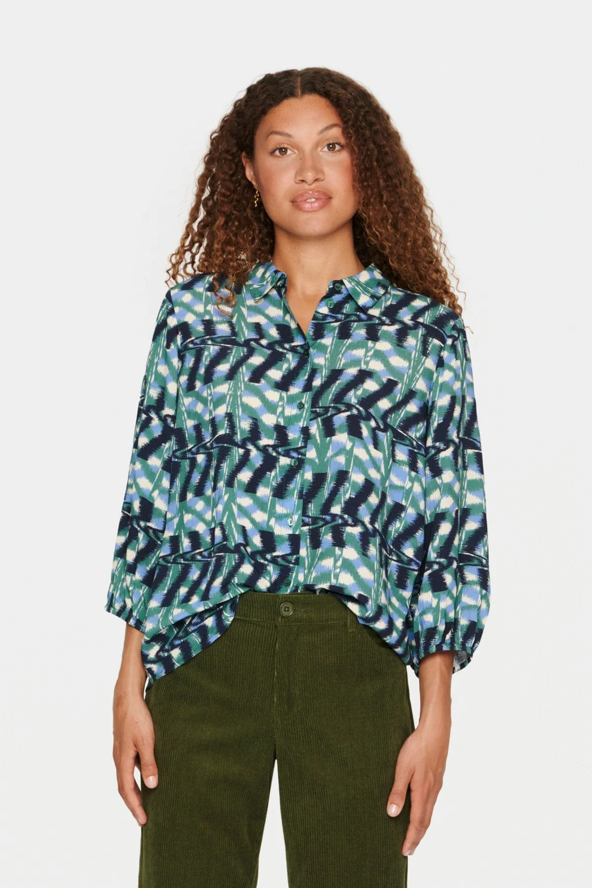 Palavi Printed Shirt - Dark Forest Ethnic Art - Image 2
