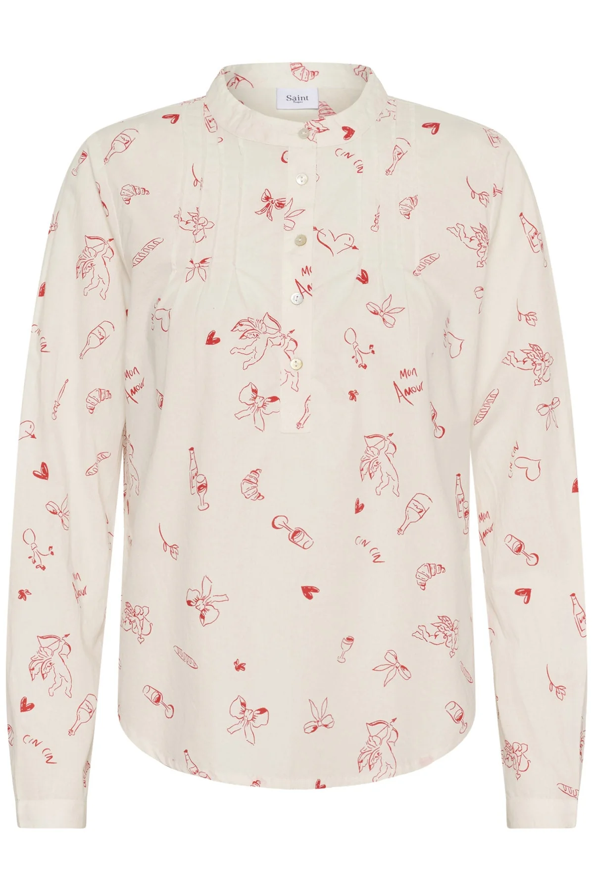 Ponyo Cupid Printed Shirt - Ice Red Mon Amour