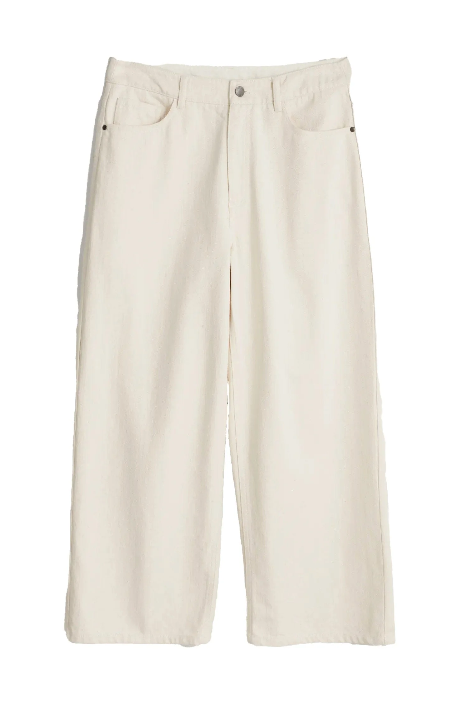 Barnes Organic Cotton Denim Crops - Ecru Twill Slub