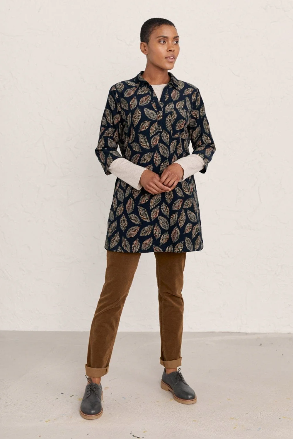 Cobland Tunic - Ripple Leaves Dark Night