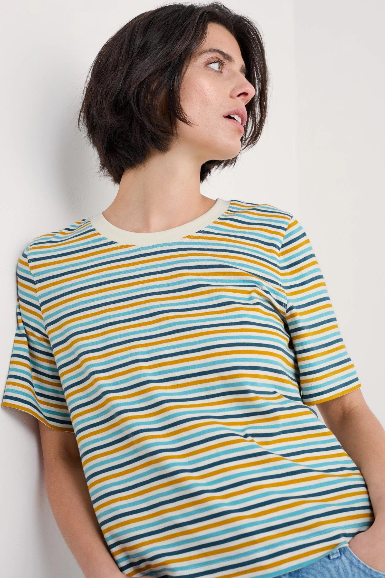 Copseland Striped T-Shirt - Pellitras Turmeric - Image 3