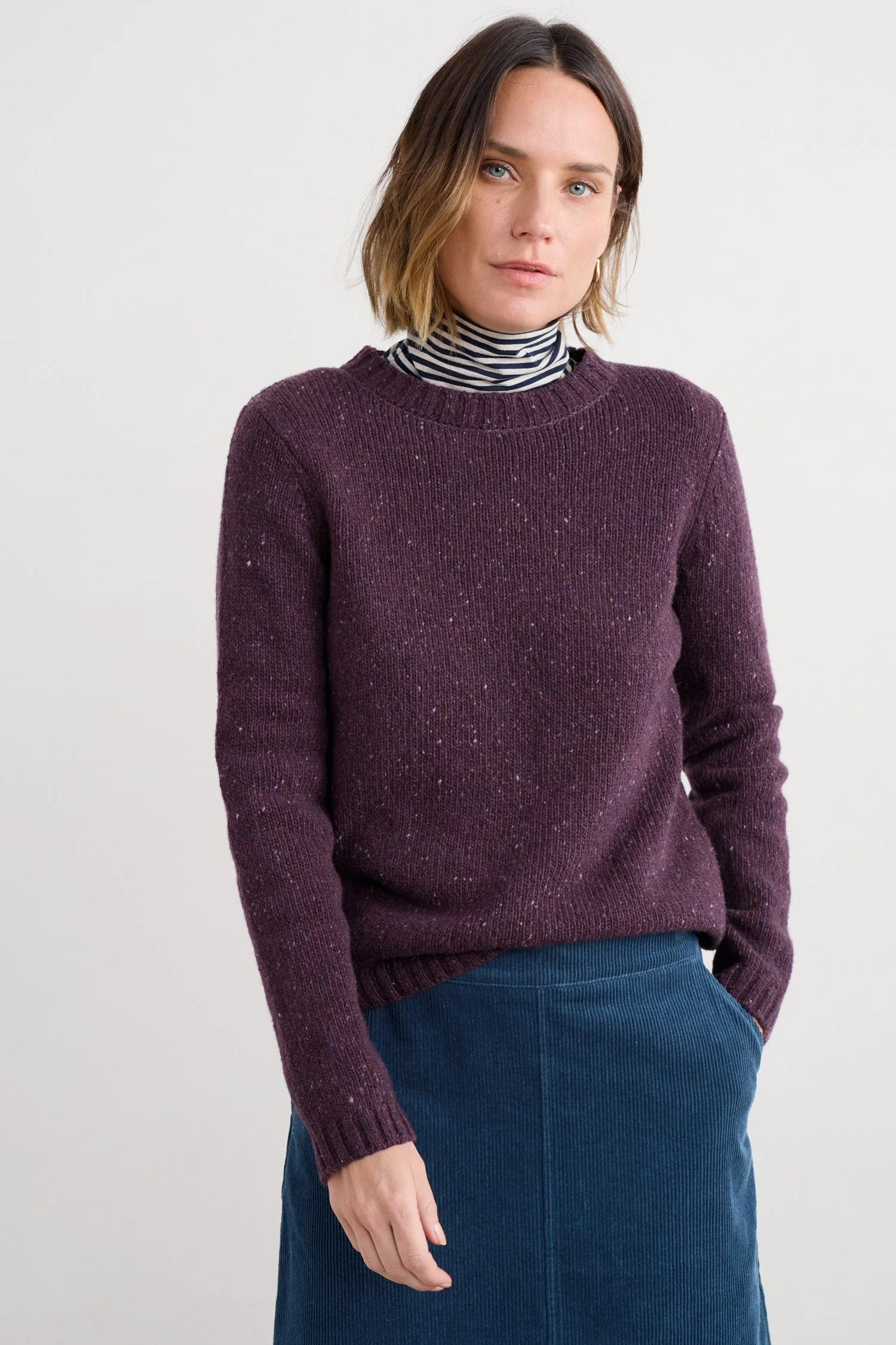 Dawson Pick Merino Wool Blend Jumper - Grape - Image 2