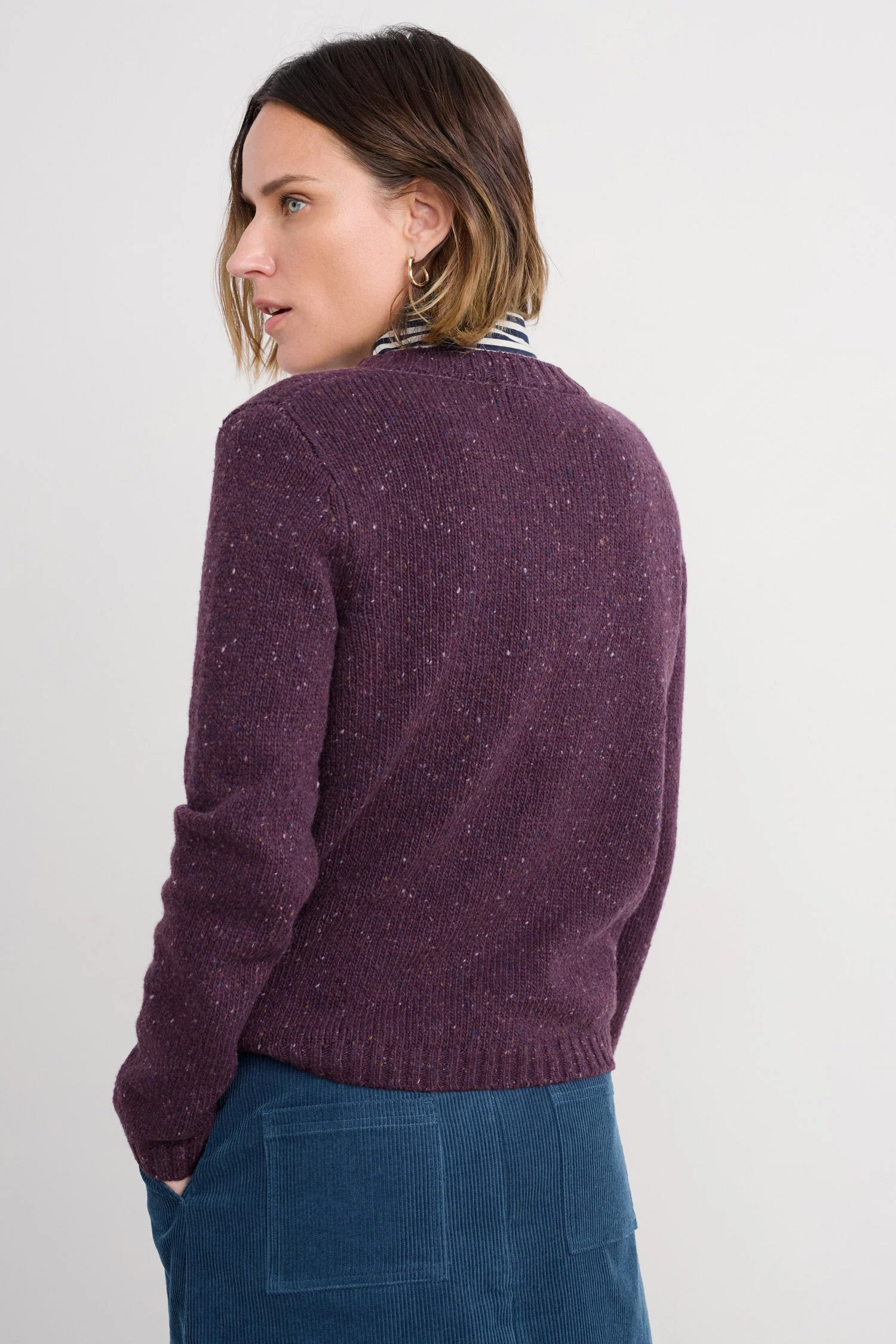 Dawson Pick Merino Wool Blend Jumper - Grape - Image 3