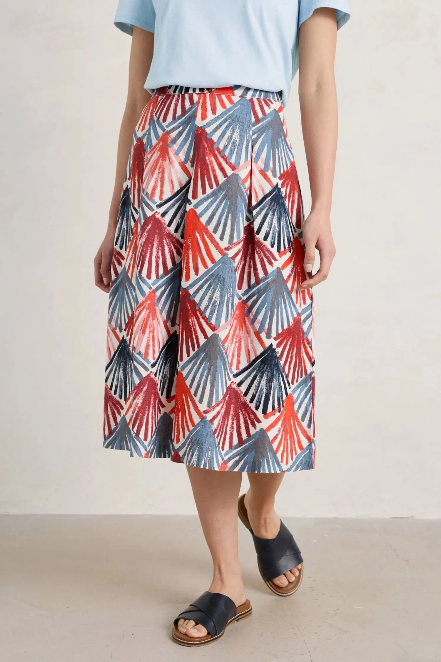 Fairy Folk Linen Skirt - Scallop Fans Chalk - Image 2